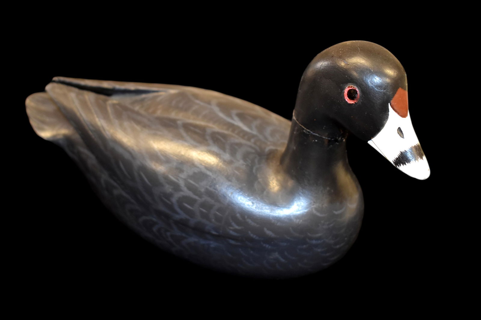 12 1/2" Signed Burgle and Edna Hoagie Coot Duck Decoy, (1 of 6)