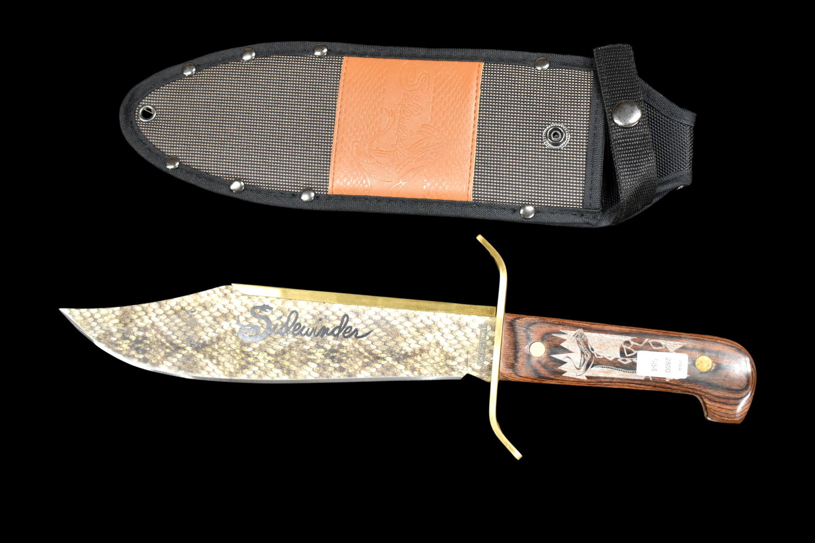 15 1/2" Bowie Knife and Sheath with Snakeskin Pattern (1 of 5)
