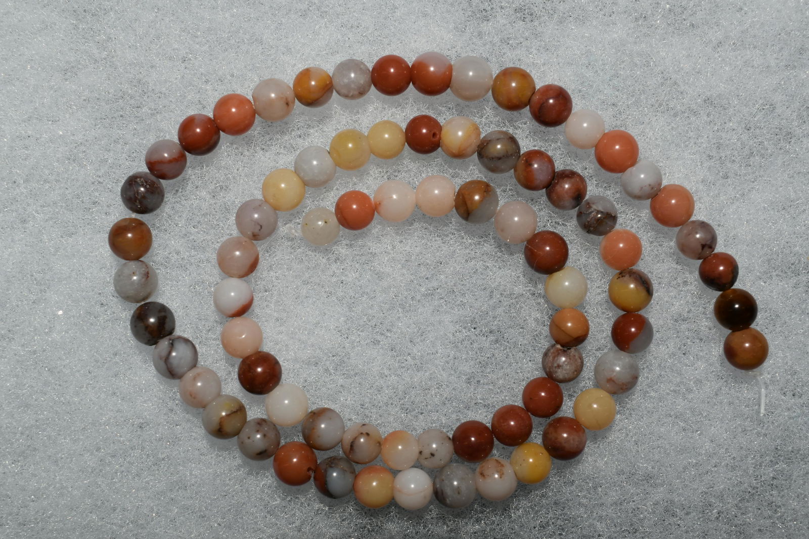 16 3/4" Strand of Polished Multicolored Agate Beads (1 of 3)