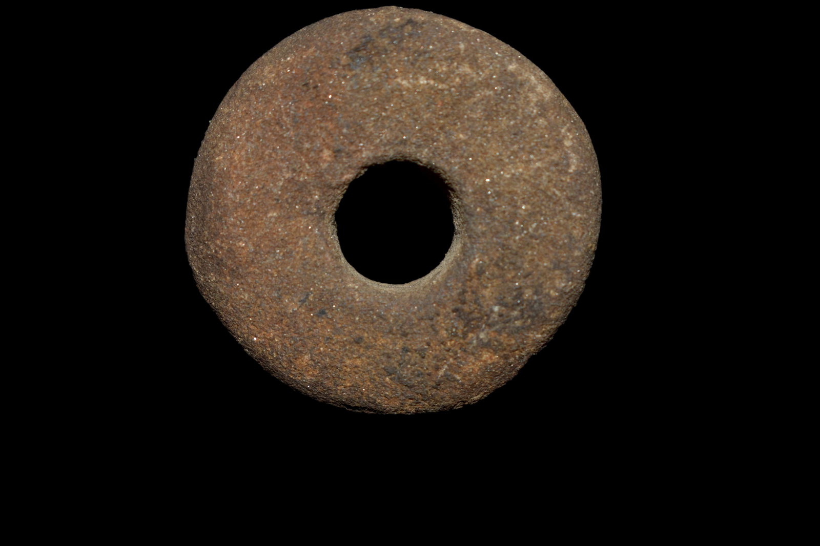 1 1/8" Perforated Sandstone Discoidal, Found by Dennis (1 of 3)