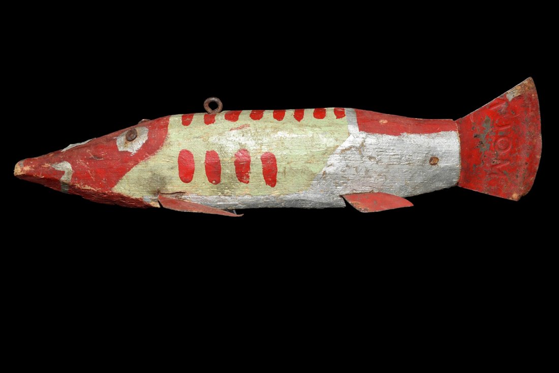 9 5/8" Vintage Wood & Metal Fish Spearing Decoy Made by (1 of 5)