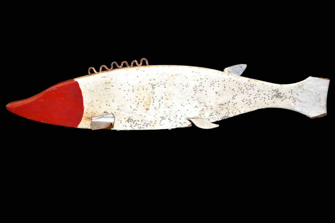 12" Vintage Wood & Metal Fish Spearing Decoy Made by (1 of 5)