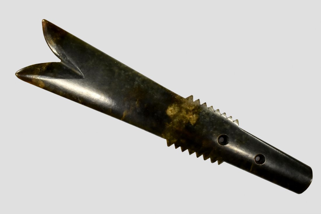 8 7/8" x 1 7/8" Jade Zhang Ritual Blade, 4000 - 2500 BC (1 of 5)