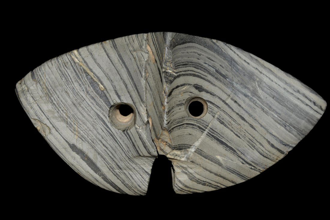 5 1/8" Slate Winged Bannerstone Found in Lake Co. (1 of 7)