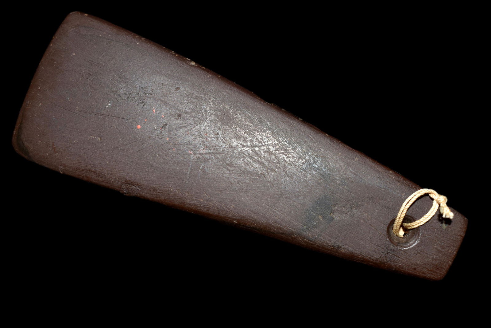 4 3/8" Red Slate Pendant Found in Monroe Co. IL, Ex (1 of 4)