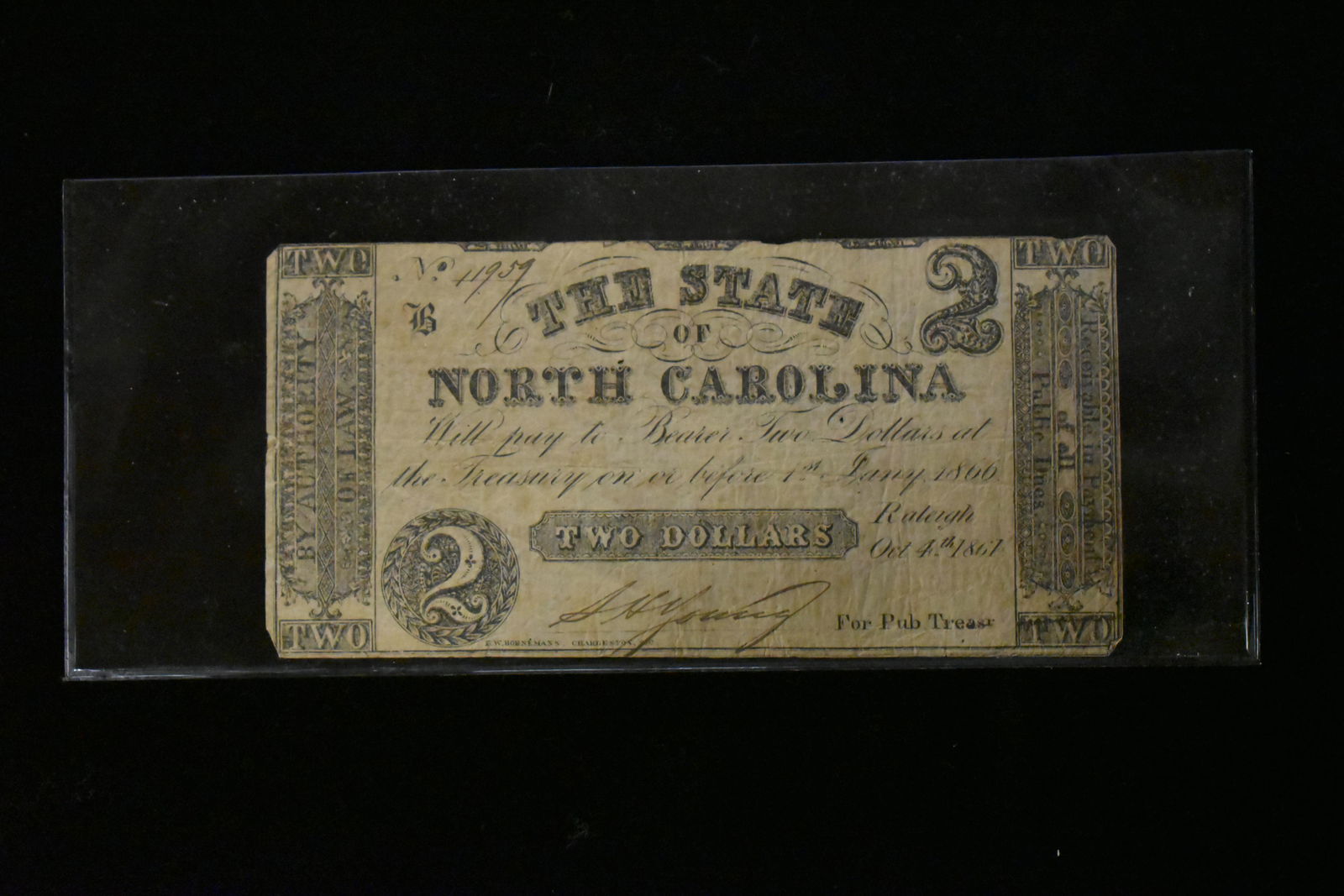 State of North Carolina Two Dollar Bill: State of North Carolina Two Dollar Bill