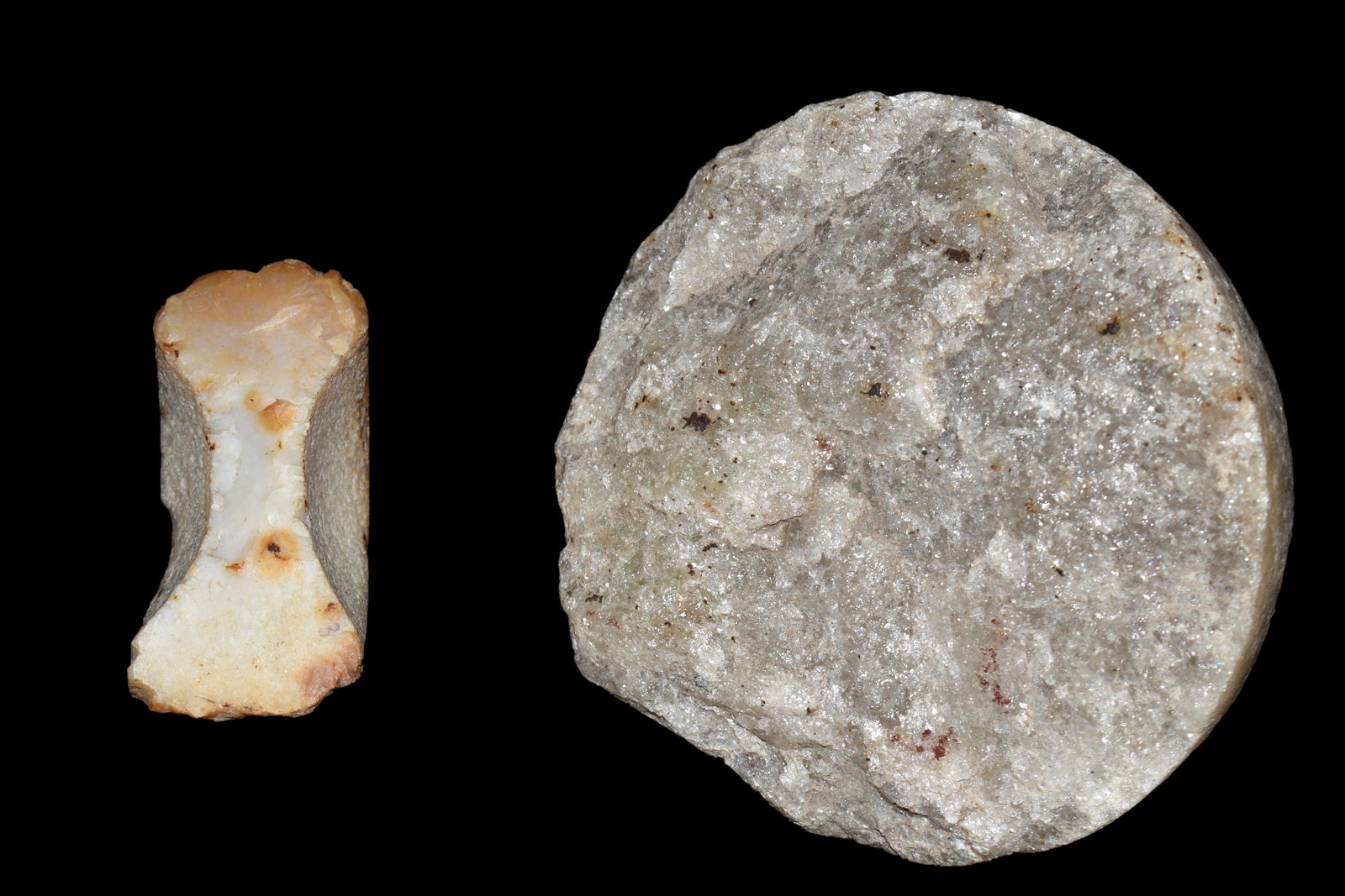 Lot of 2 Broken Discoidals, Native American Artifacts (1 of 3)