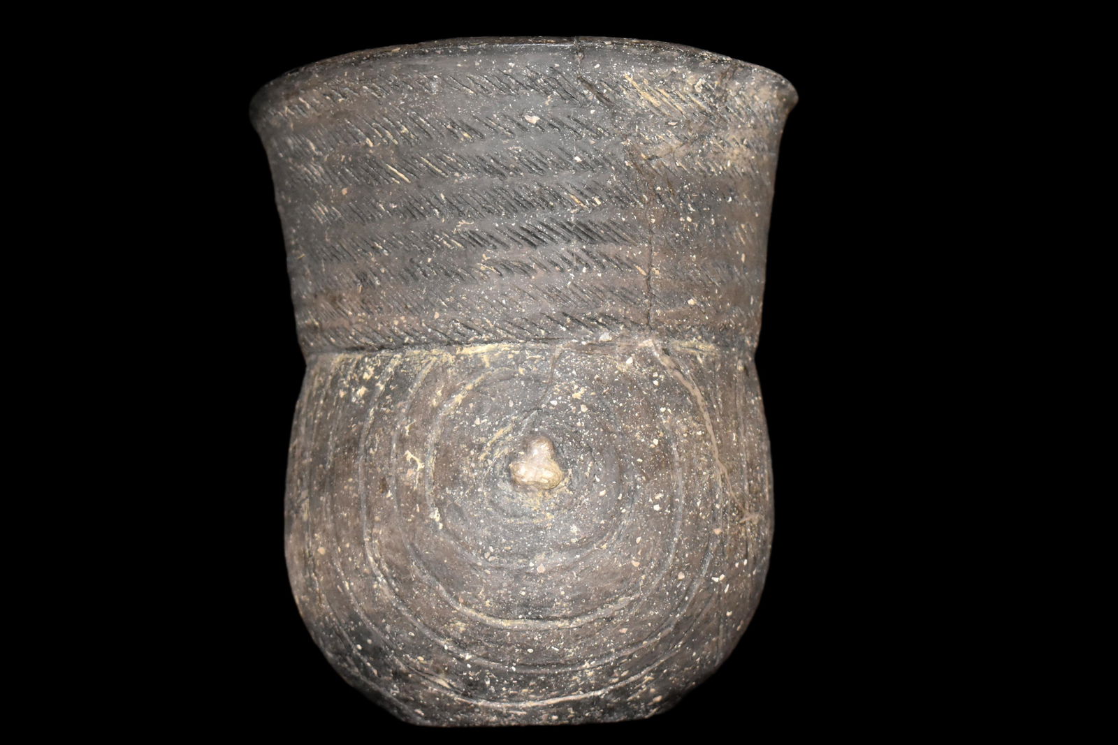 6 7/8" Tall by 6 3/8" Wide Solid Caddo Engraved Pottery (1 of 8)