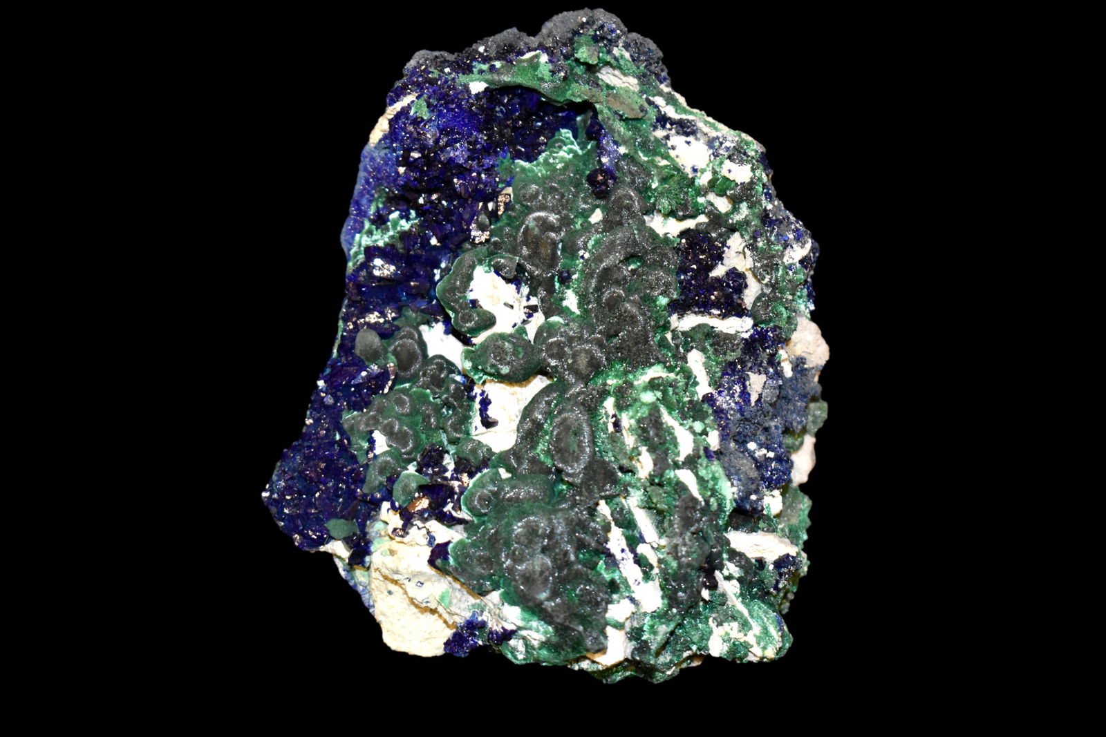 5 x 4 1/2" Malachite & Azurite from Liv Fengshan Mine,: 5 x 4 1/2" Malachite & Azurite from Liv Fengshan Mine, Anhui, China