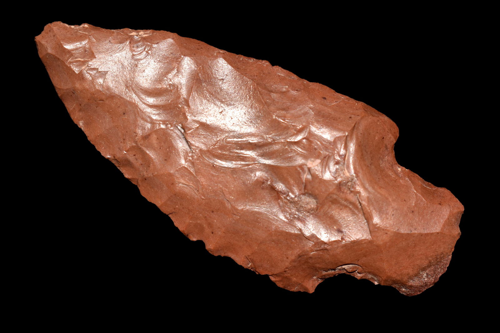 3" Archaic Stemmed Point, Davis COA, made of Jasper, (1 of 5)