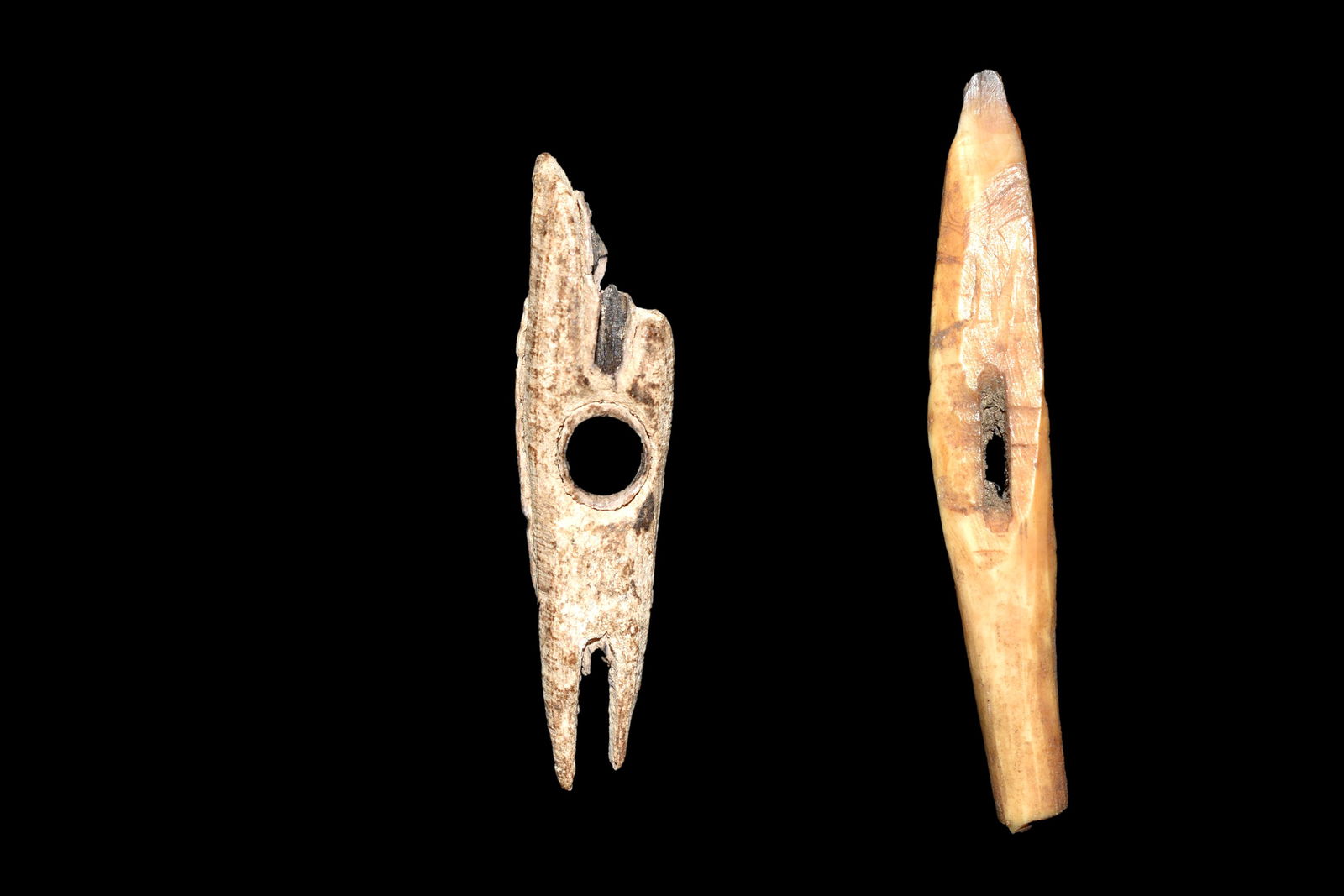 Lot of 2 Eskimo Notched Tools, Largest 2 3/4" (1 of 3)