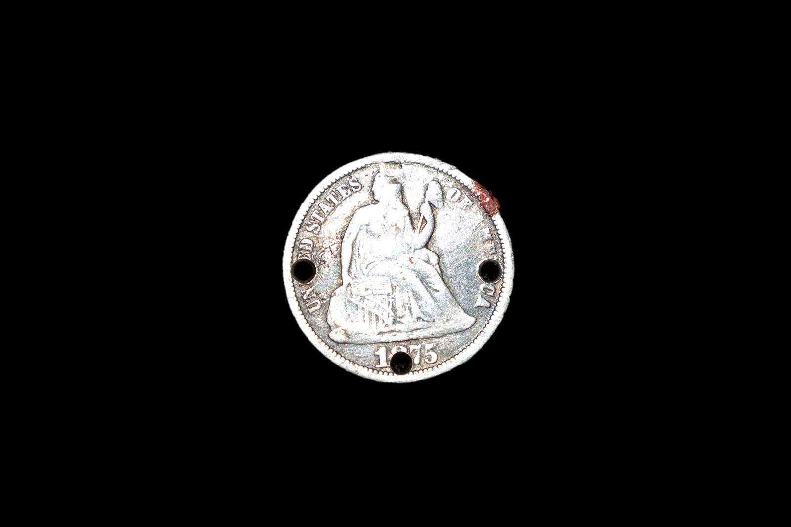 1875 US Dime, has been made into Love Token (1 of 4)