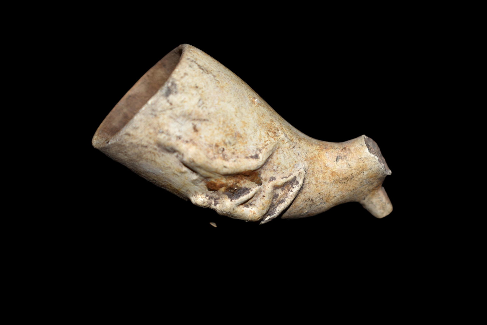 Late 1700 Clay Effigy Human Figurine Pipe on Bowl (1 of 7)