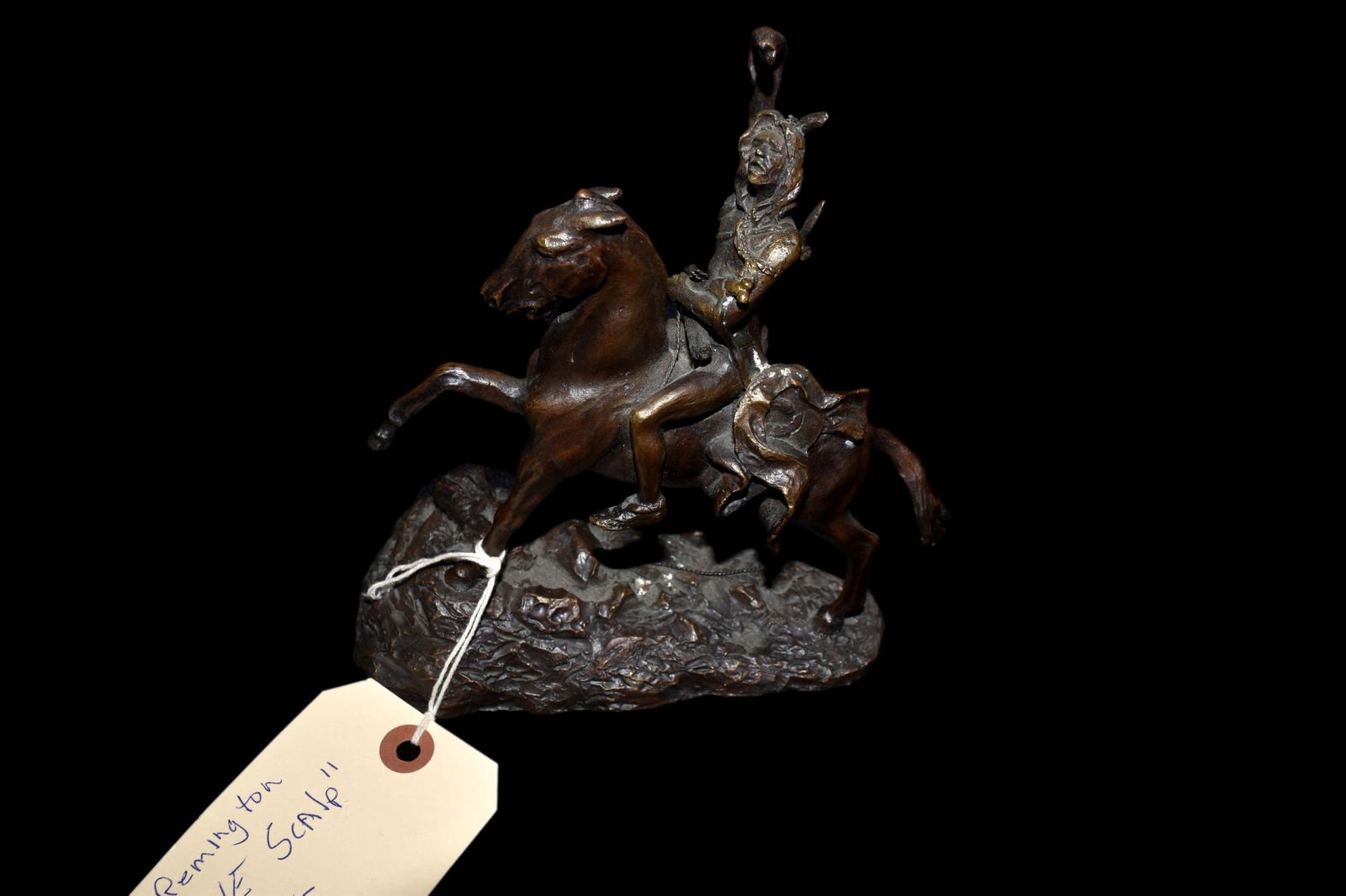 6 3/4" x 6 1/4" Frederic Remington Bronze, THE SCALP w (1 of 5)