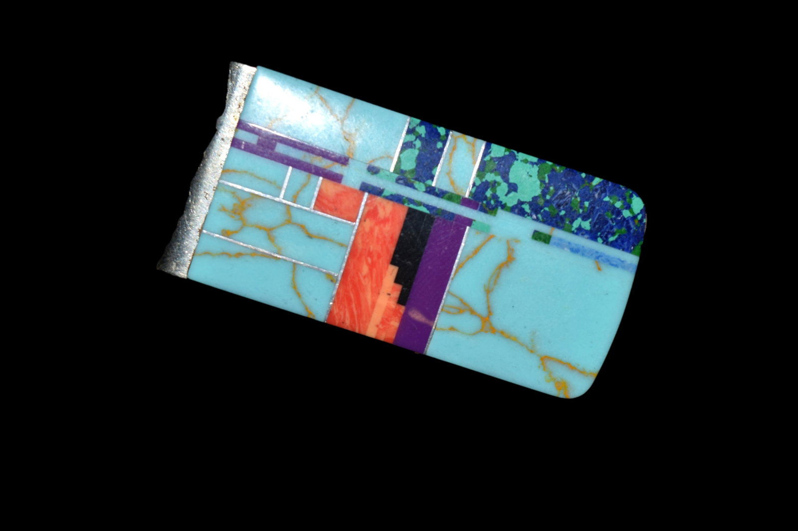 Silver Tone Money Clip with Artistic Accent: Silver Tone Money Clip with Artistic Accent