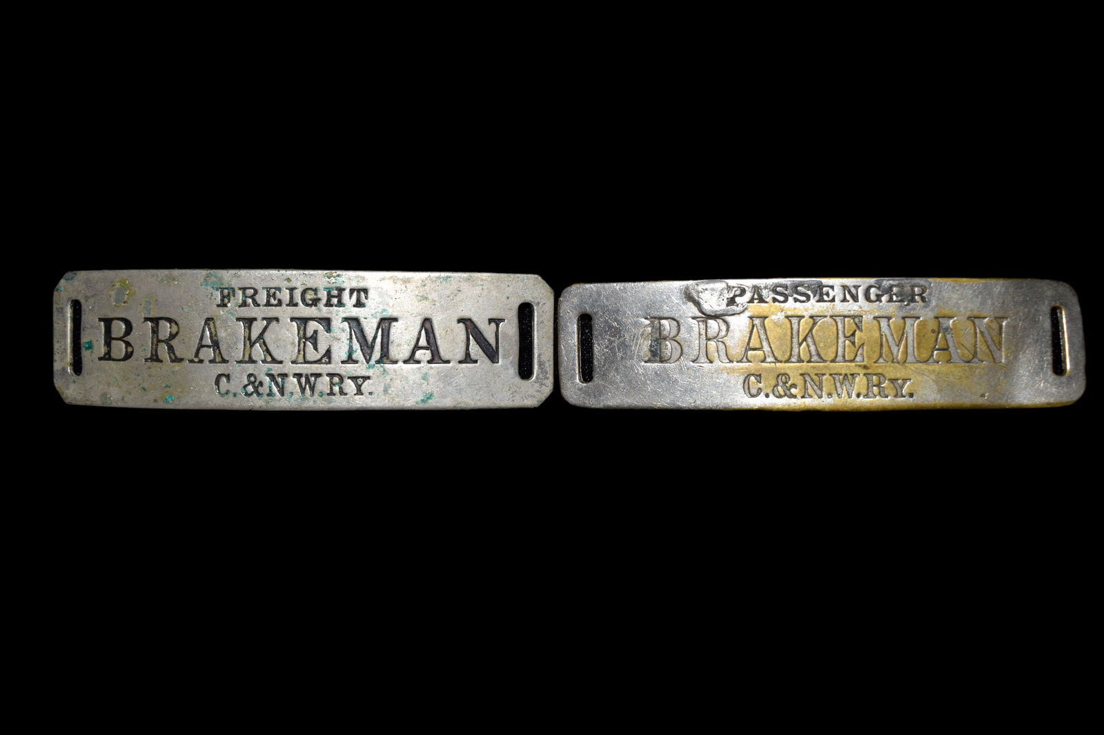 2  Antique train - railroad brakeman badges. (1 of 4)