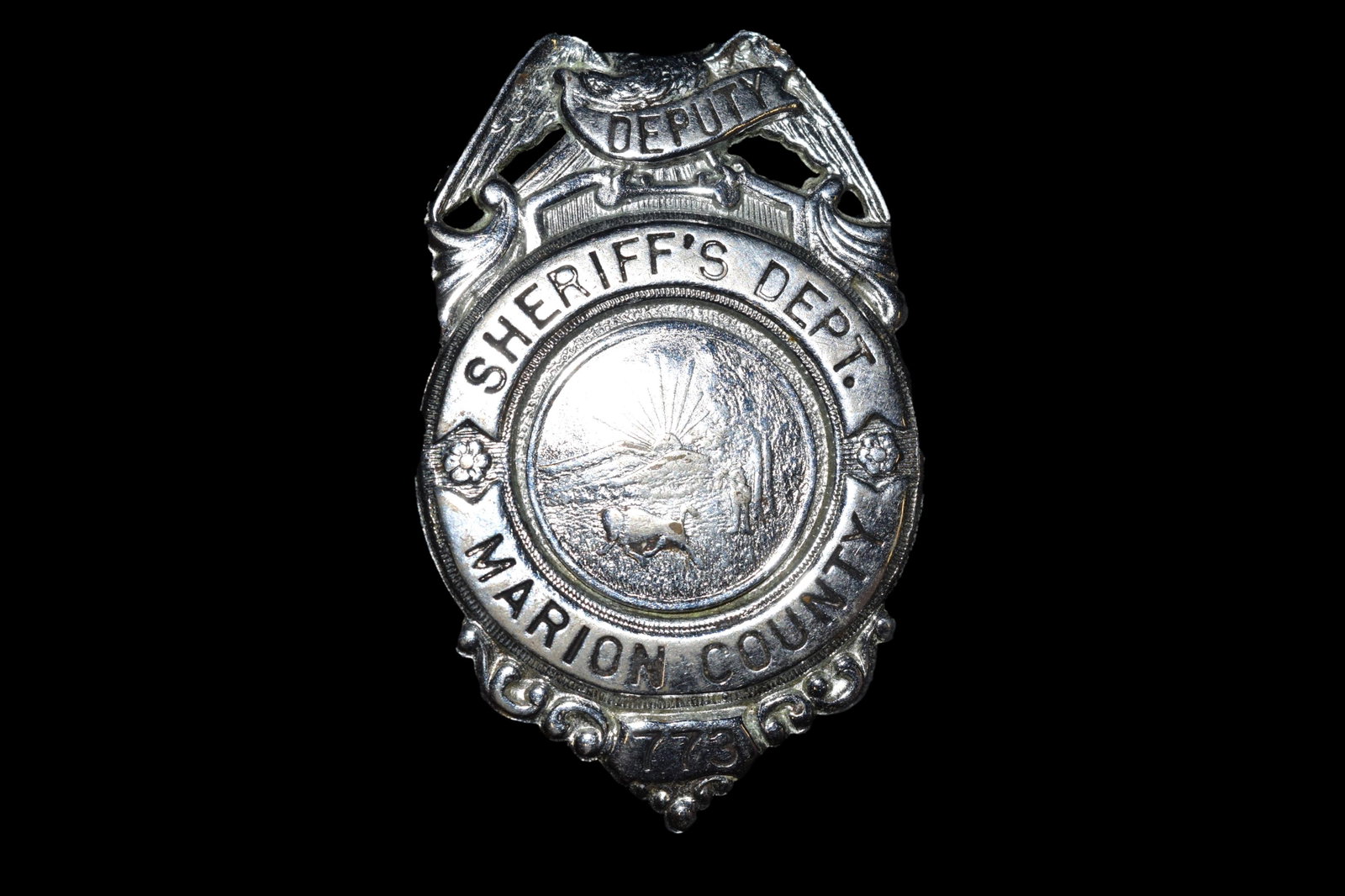 Marion County, IN Police Badge/Pin -: Marion County, IN Police Badge/Pin - Silver Tone
