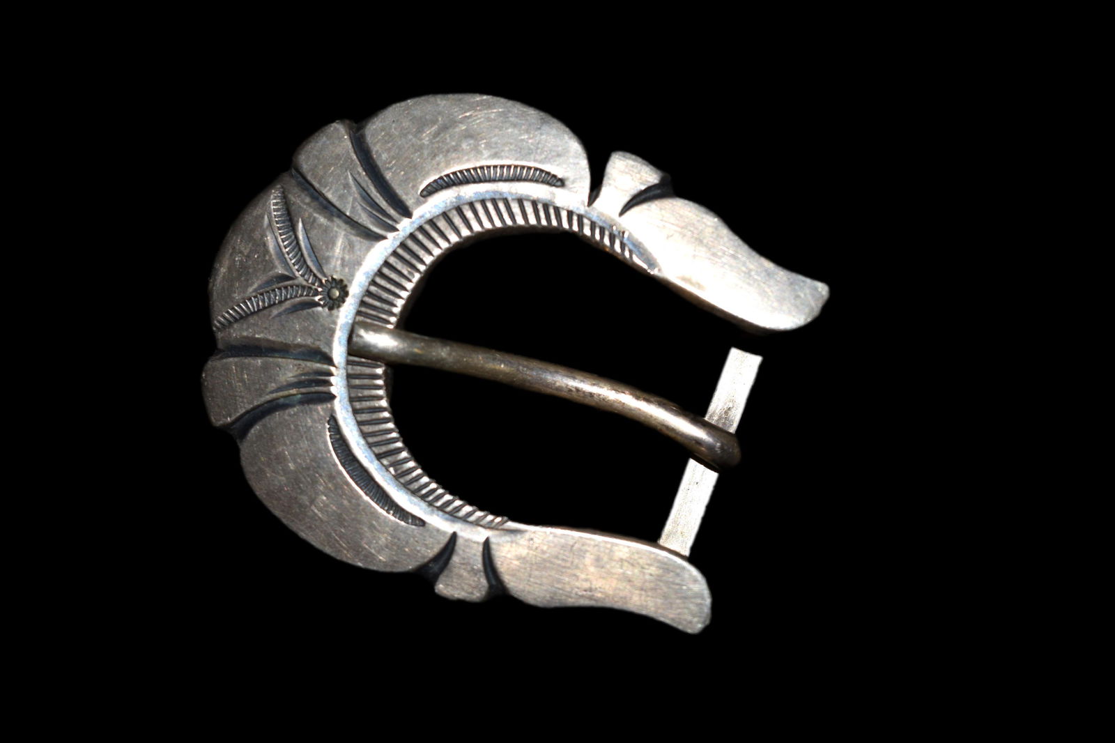 2" Native American Silver Belt Buckle M Morgan (1 of 4)