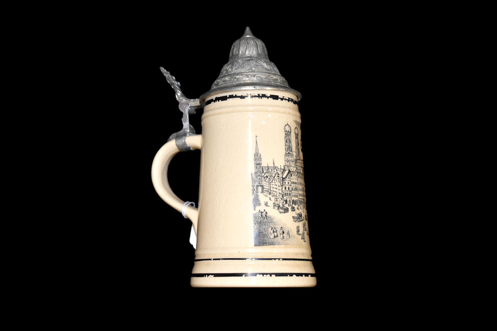 8" Vintage German Beer Stein with City Scene (1 of 8)