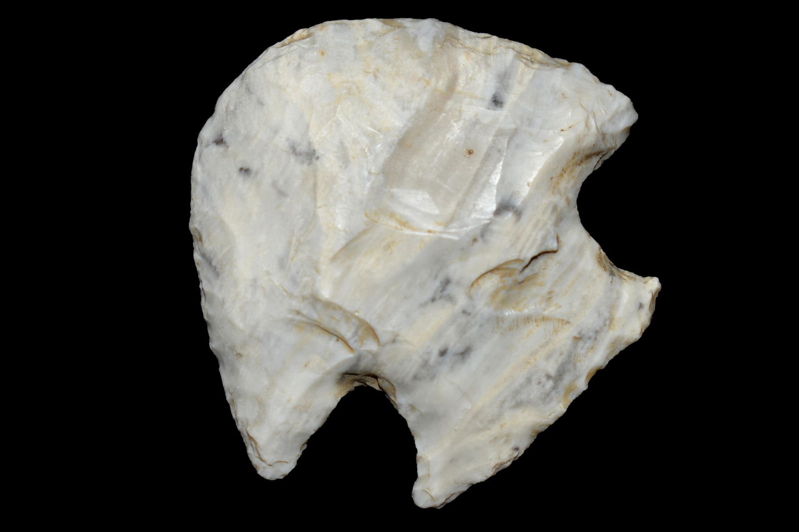 1 3/4" LONG BY 1 15/16" WIDE HOPEWELL BLUNT HAFTED: 1 3/4" LONG BY 1 15/16" WIDE HOPEWELL BLUNT HAFTED SCRAPER, GREAT EXAMPLE, FUND IN LINCOLN COUNTY MISSOURI