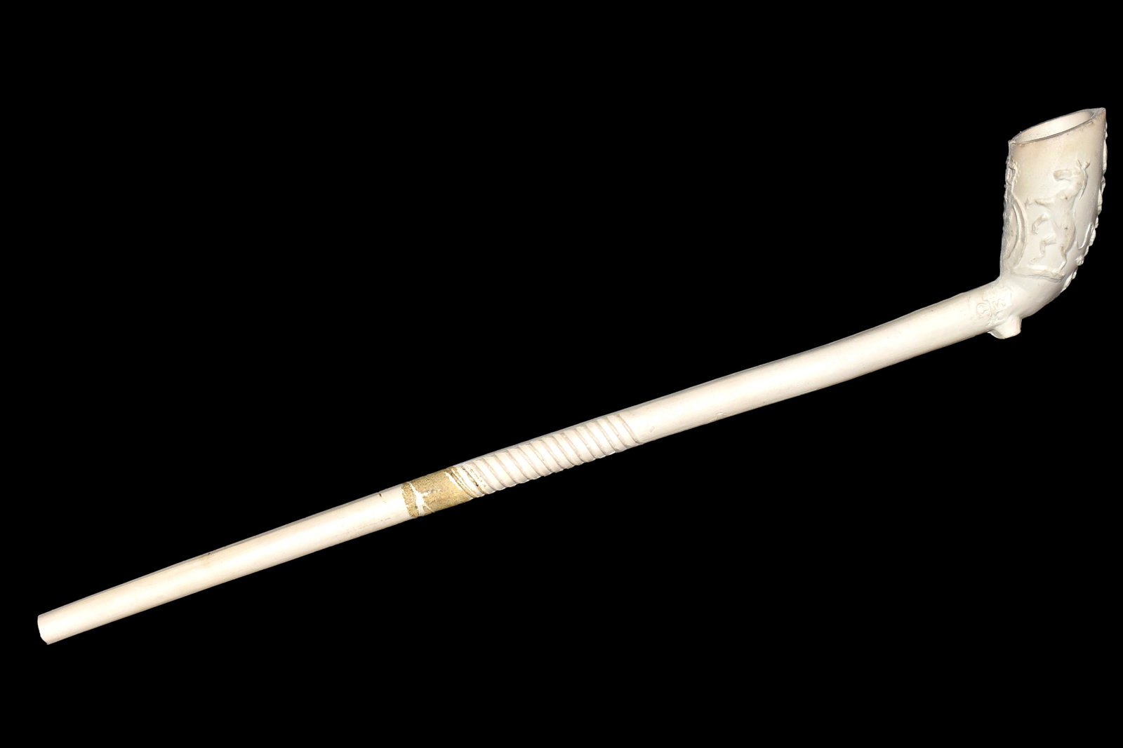 RARE 12" KAOLIN FUR TRADE ERA TAVERN PIPE, TRADE PIPE, (1 of 7)