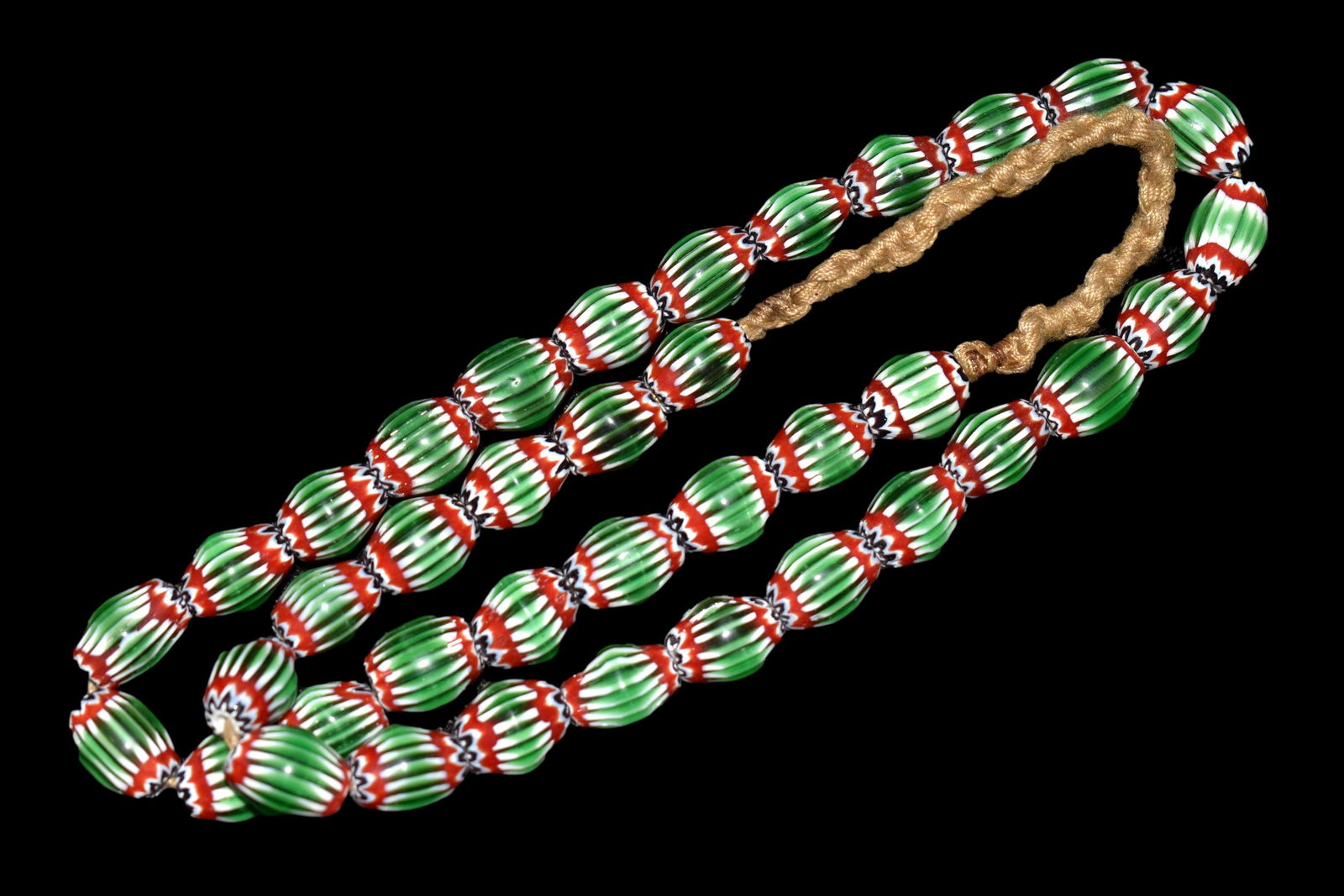 NICE 24" NECKLACE OF EARLY COLORFUL HISTORIC WATRMELON (1 of 3)