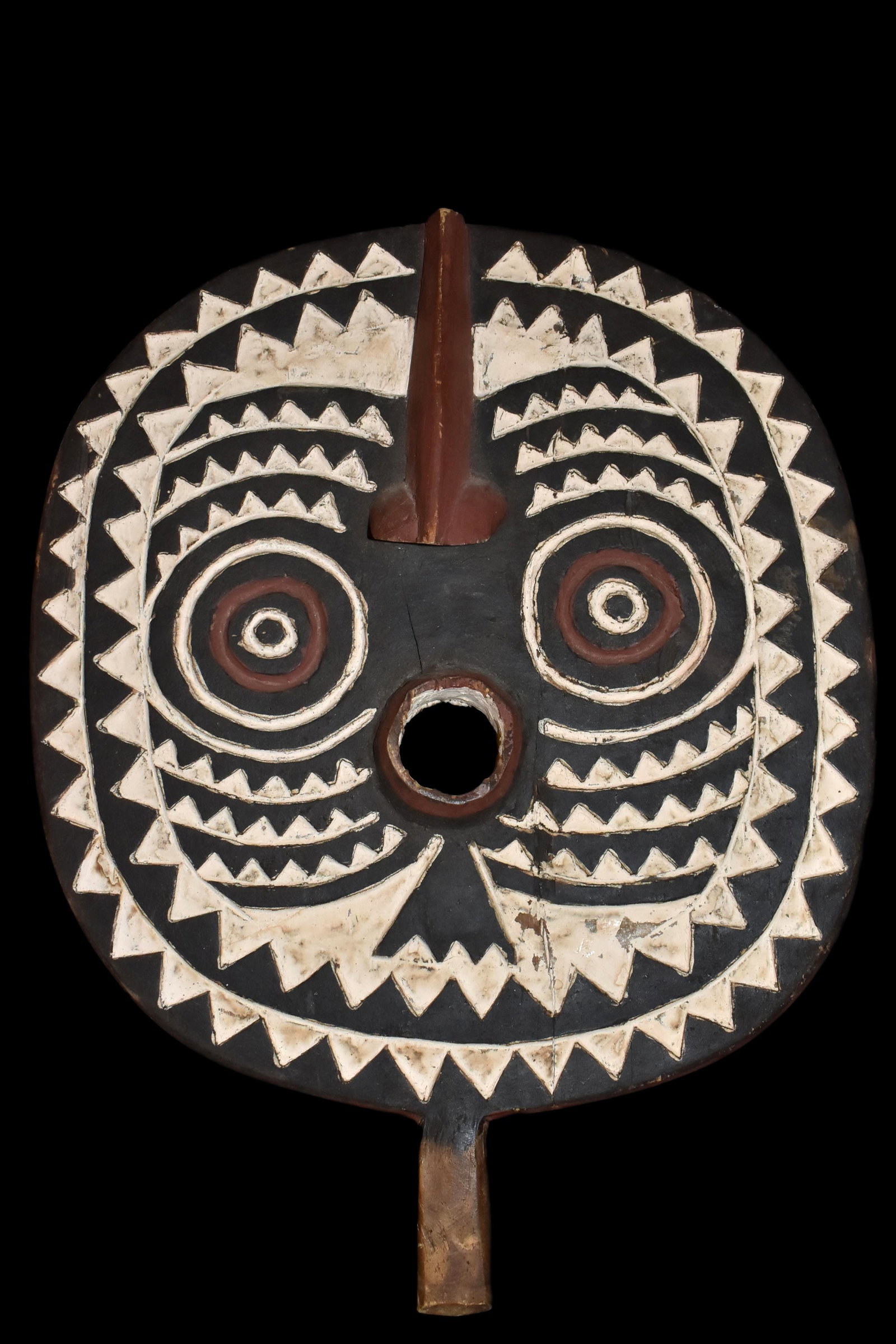 HUGE 20 3/8" CARVED WOODEN MASK, EARLY TO MID 1900'S, (1 of 6)