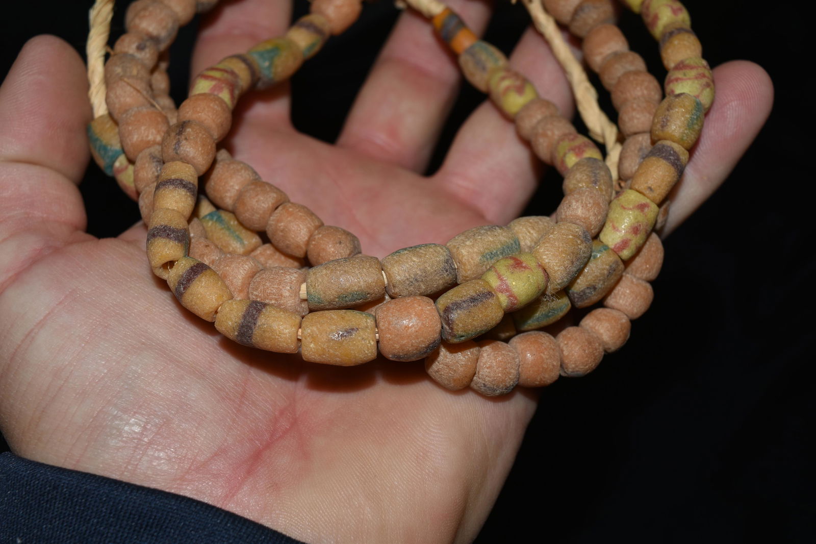 2 Strands of Neolithic sand cast trade beads, Africa, (1 of 2)