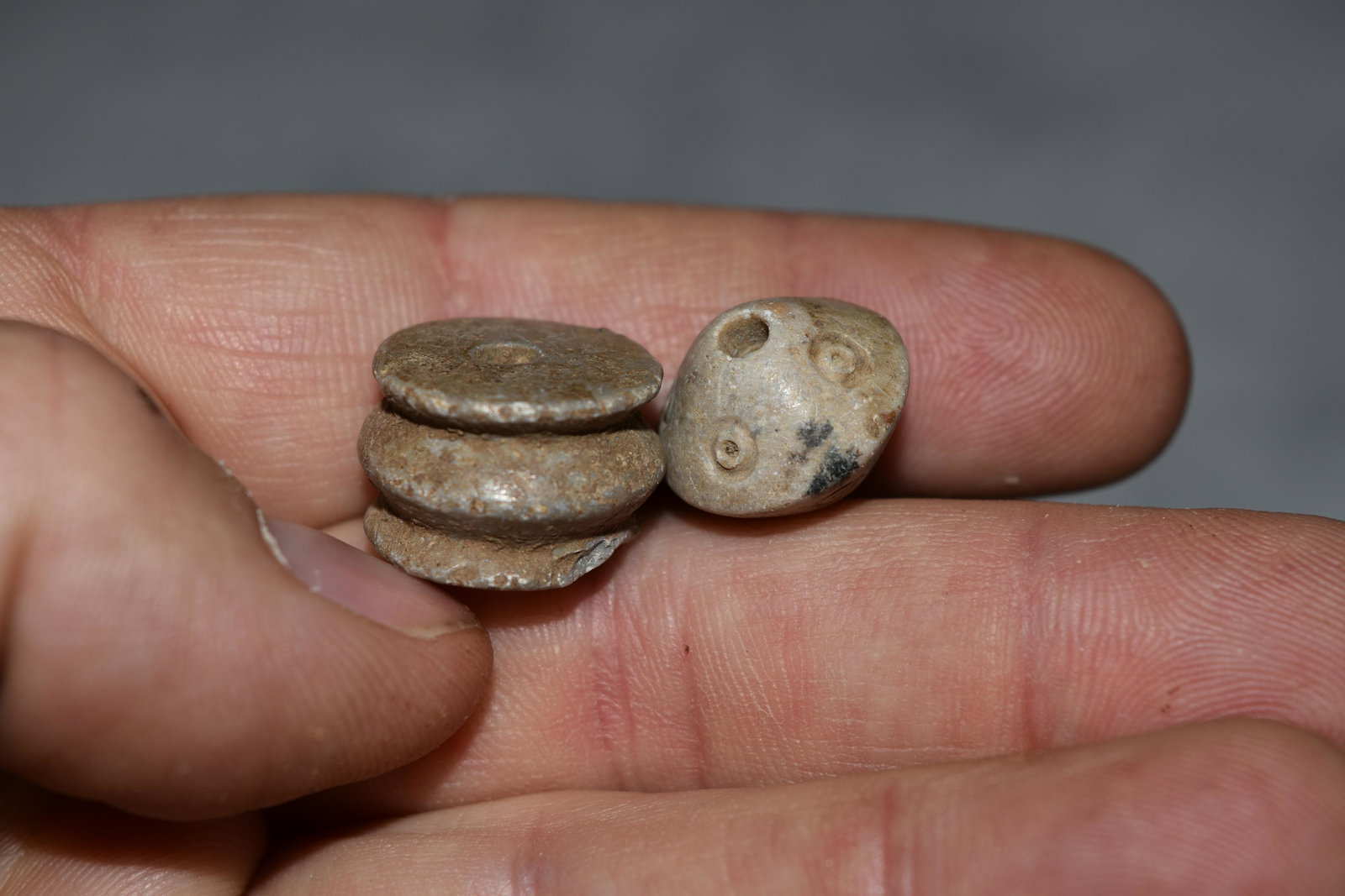 Pair of Pre Columbian Stone Beads, California, (1 of 4)