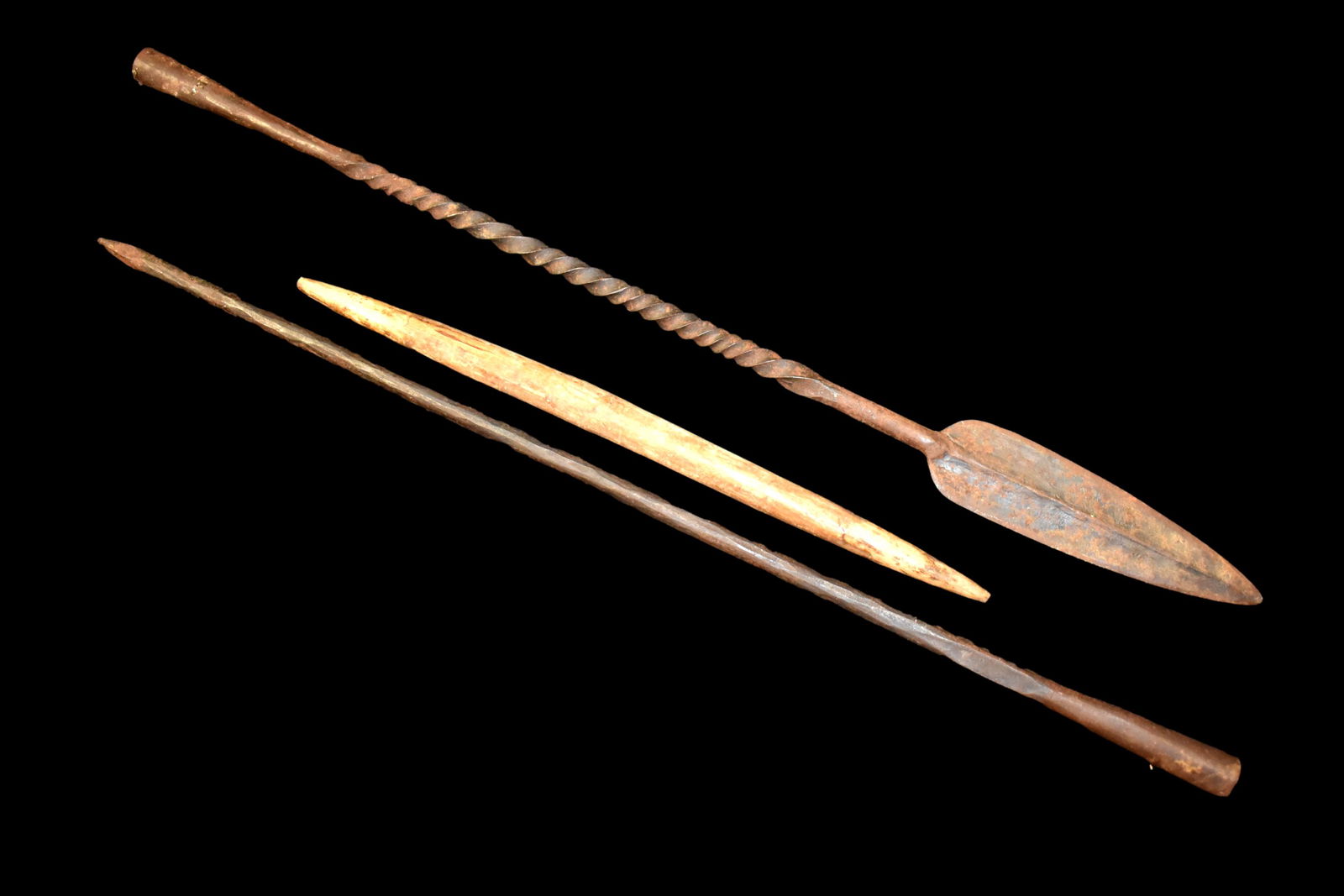 66 1/2" African 3 Section Spear. Really keeps together (1 of 1)