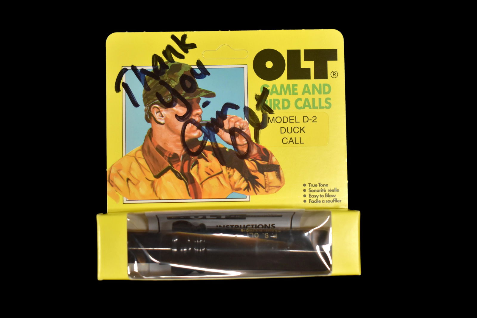 Signed by Jim Olt, new in box model D-2 Olt Duck Call, (1 of 6)