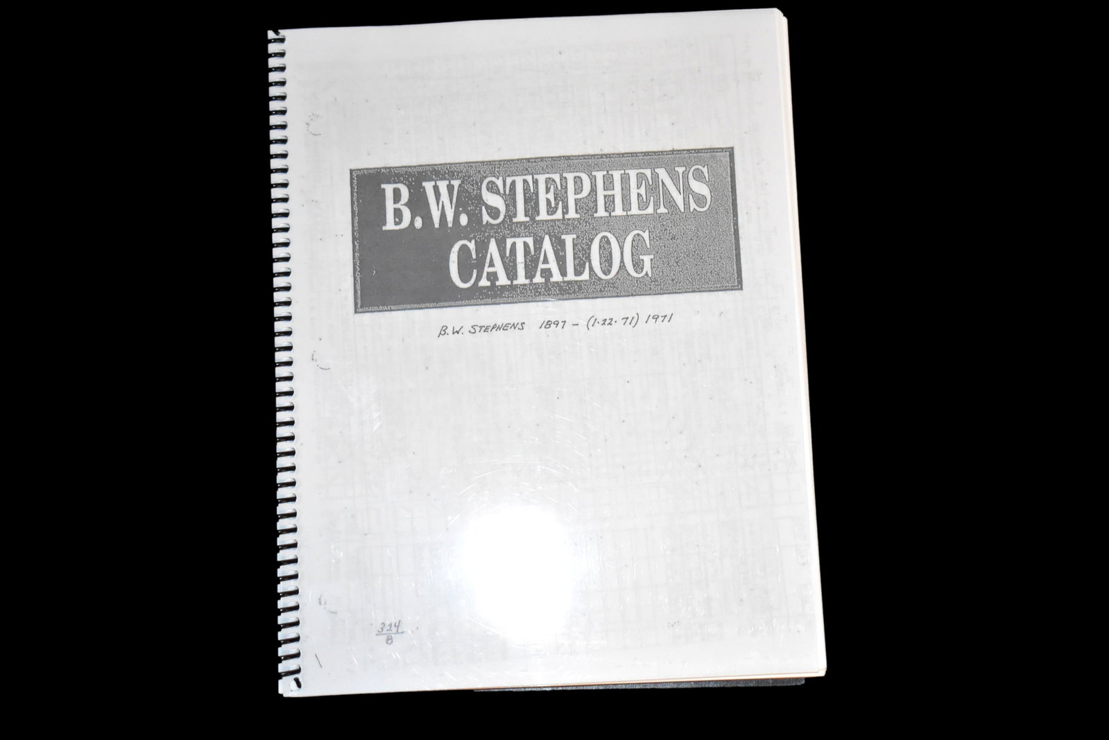 COPY OF THE B.W. STEPHENS COLLECTION CATALOG, A FAMOUS: COPY OF THE B.W. STEPHENS COLLECTION CATALOG, A FAMOUS OLD TIME INDIAN ARTIFACT COLLECTOR