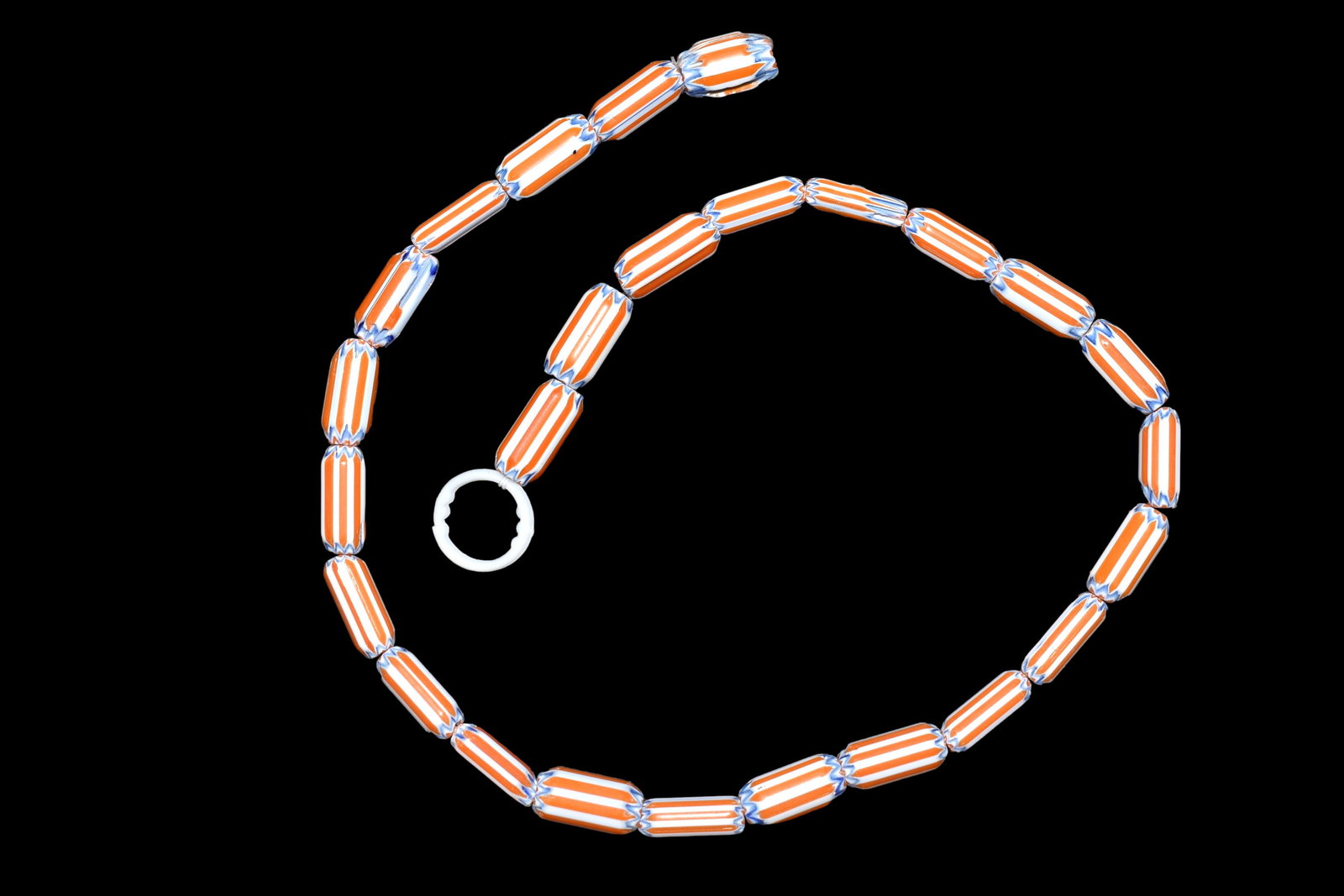 NICE STRAND OF COLORFUL CHEVRON TRADE BEADS (1 of 3)