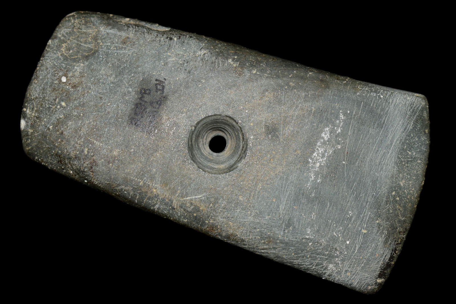 3 7/8" Drilled Slate Pendant found in Rush County, (1 of 5)