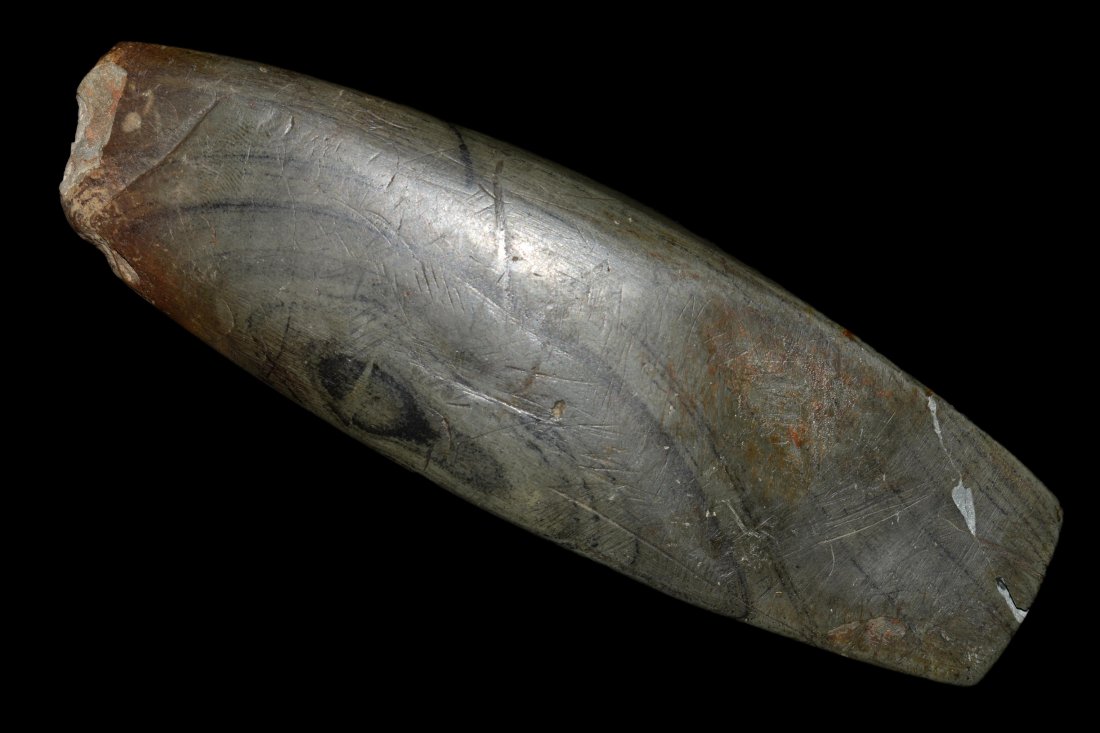 4 3/4" Undrilled Slate Gorget found in Mason County, (1 of 7)