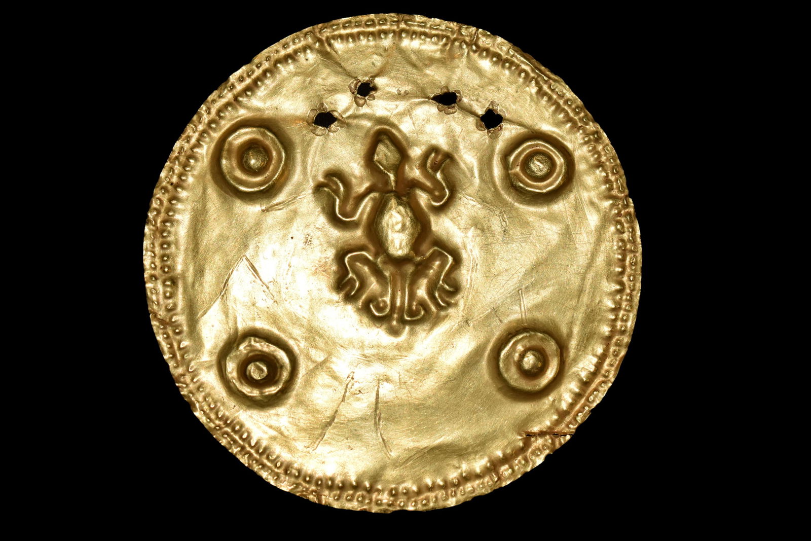 Phenomenal 75 Gram Gold Breast Plate-Pre-Columbian (1 of 7)