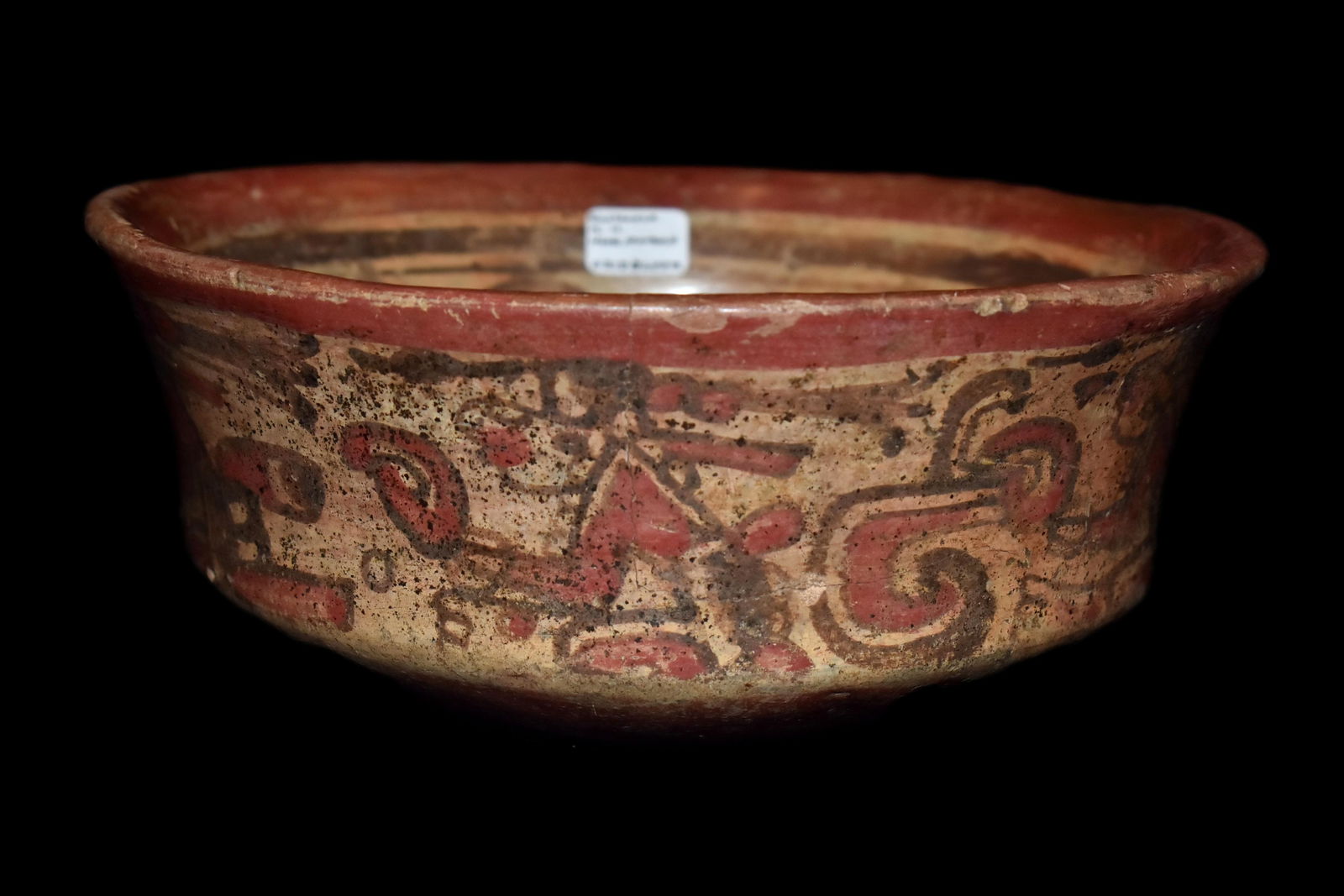 7 3/8" Solid Pre-Columbian Painted Bowl- ex. Dennis (1 of 7)