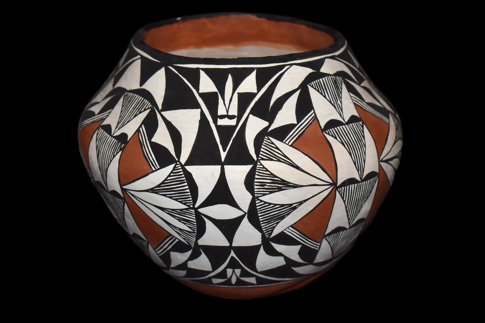 4 3/4" Solid Painted Bowl-Signed "Acoma L.G." (1 of 6)