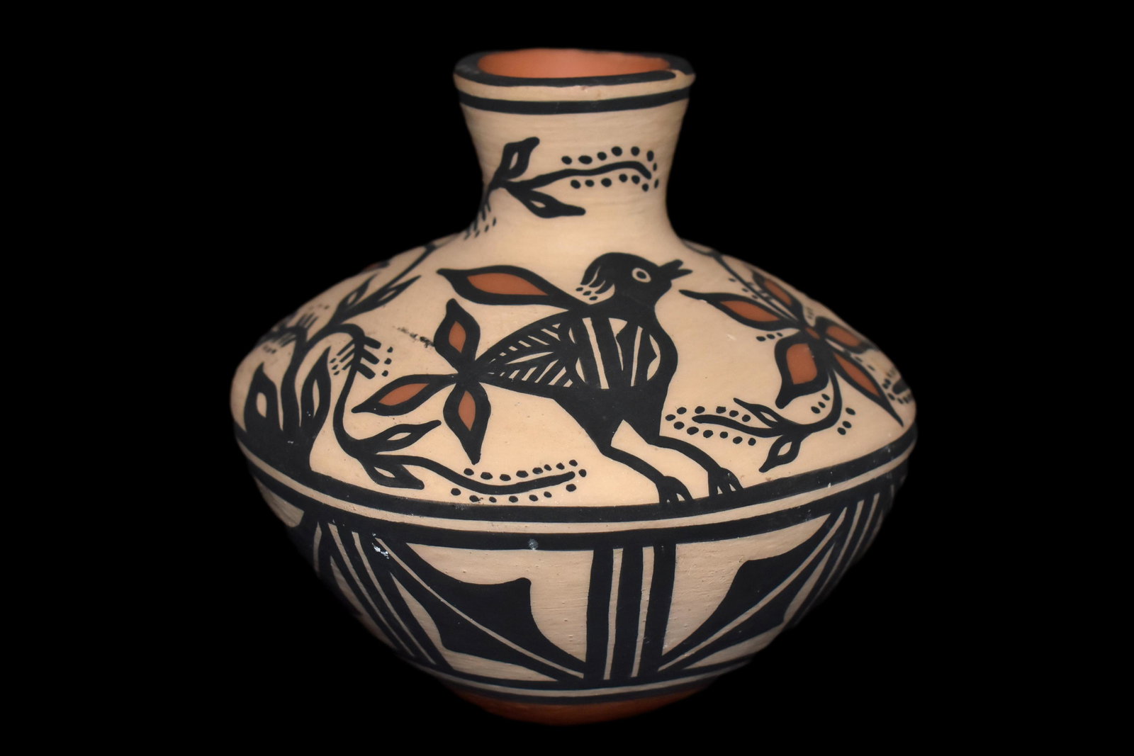 4 1/8" Painted Pottery Jar signed by Thomas Tenorio (1 of 6)