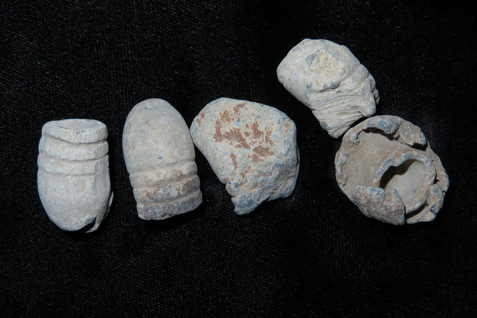 Grouping of 5 fired Civil War Bullets found in TN (1 of 3)