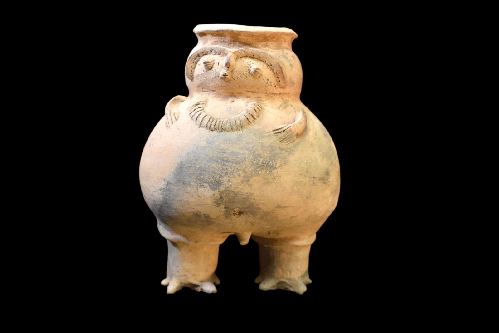 8" Tall Human Effigy Pottery Vessel, South American (1 of 9)