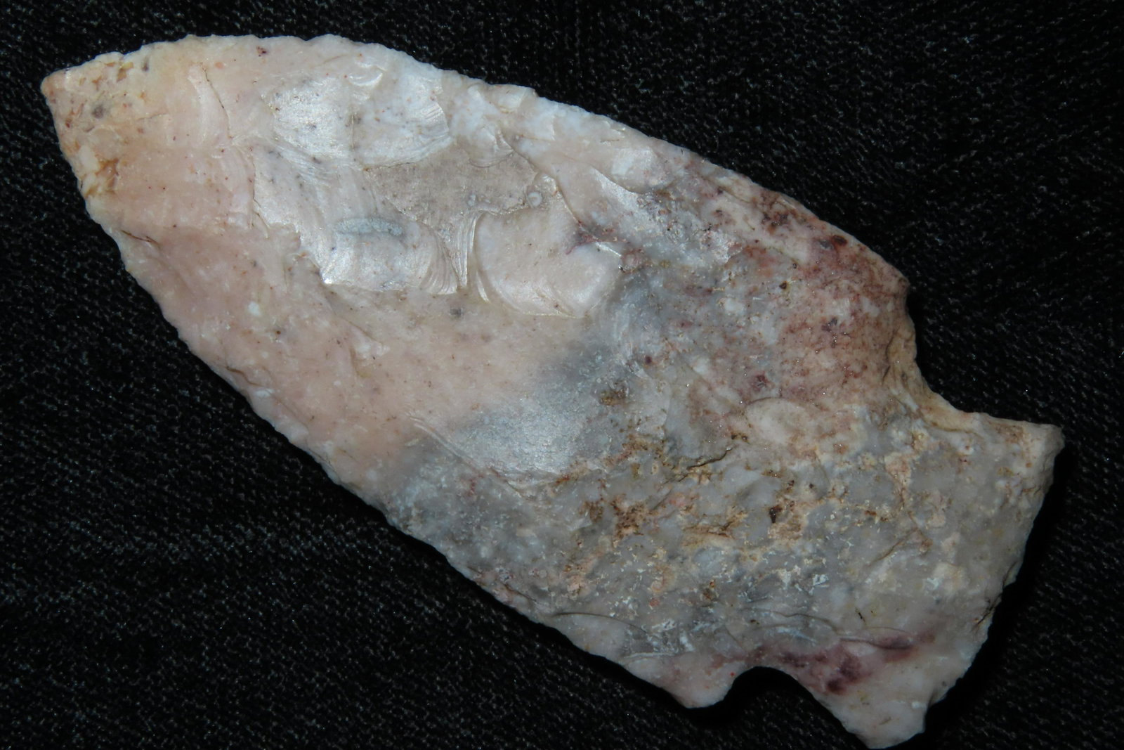 2 3/4" Steuben. From the James and Joe George: 2 3/4" Steuben. From the James and Joe George Collection. Joe George was an avid collector and finder of Native American artifacts in the greater St Louis Missouri area. Joe collected his entire life.