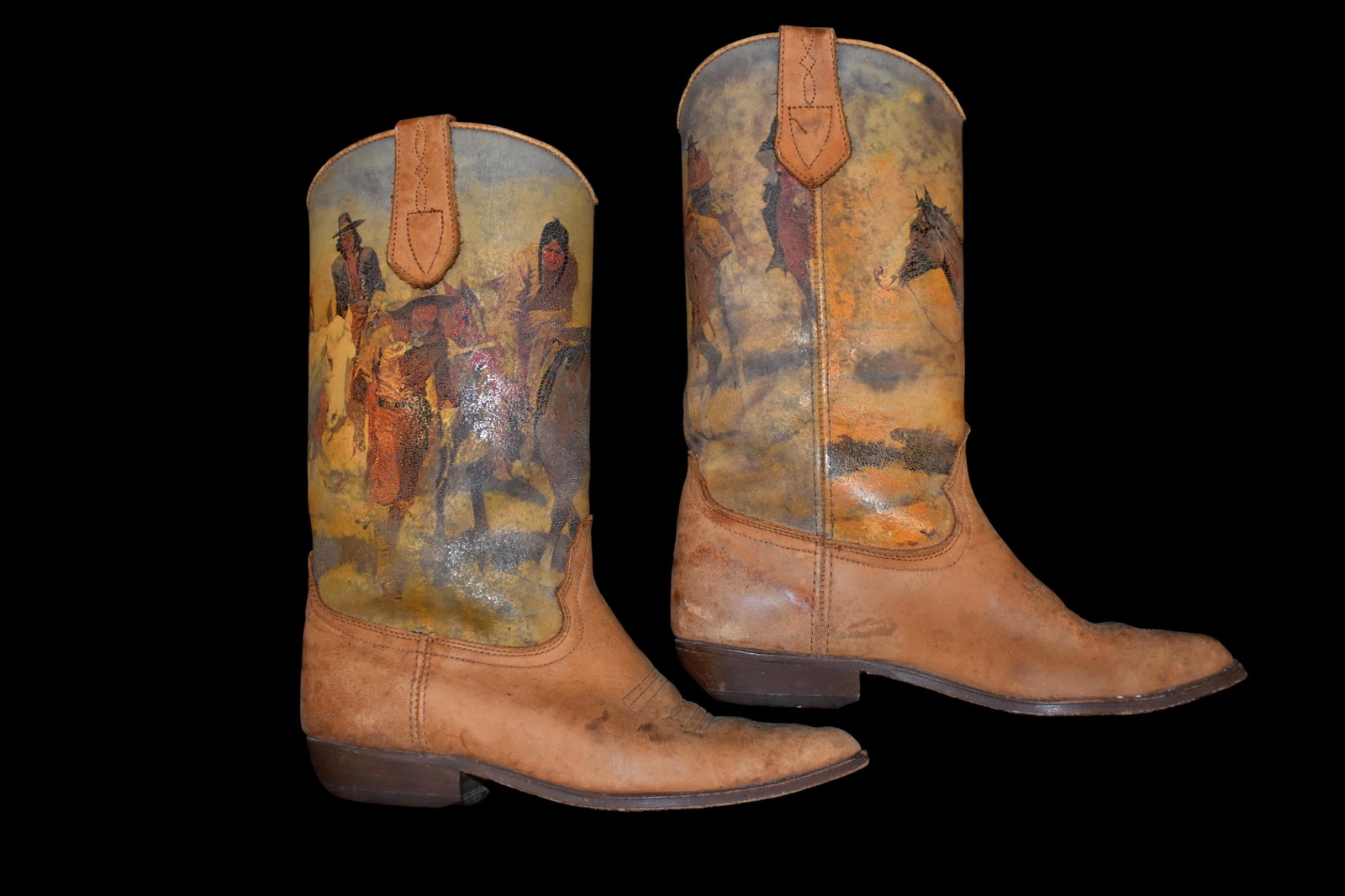 One Pair of Vintage Women's Hand Painted Seychelles: One Pair of Vintage Women's Hand Painted Seychelles Boots, Made in Mexico, sz 7, Ex. Dale and Betty Roberts