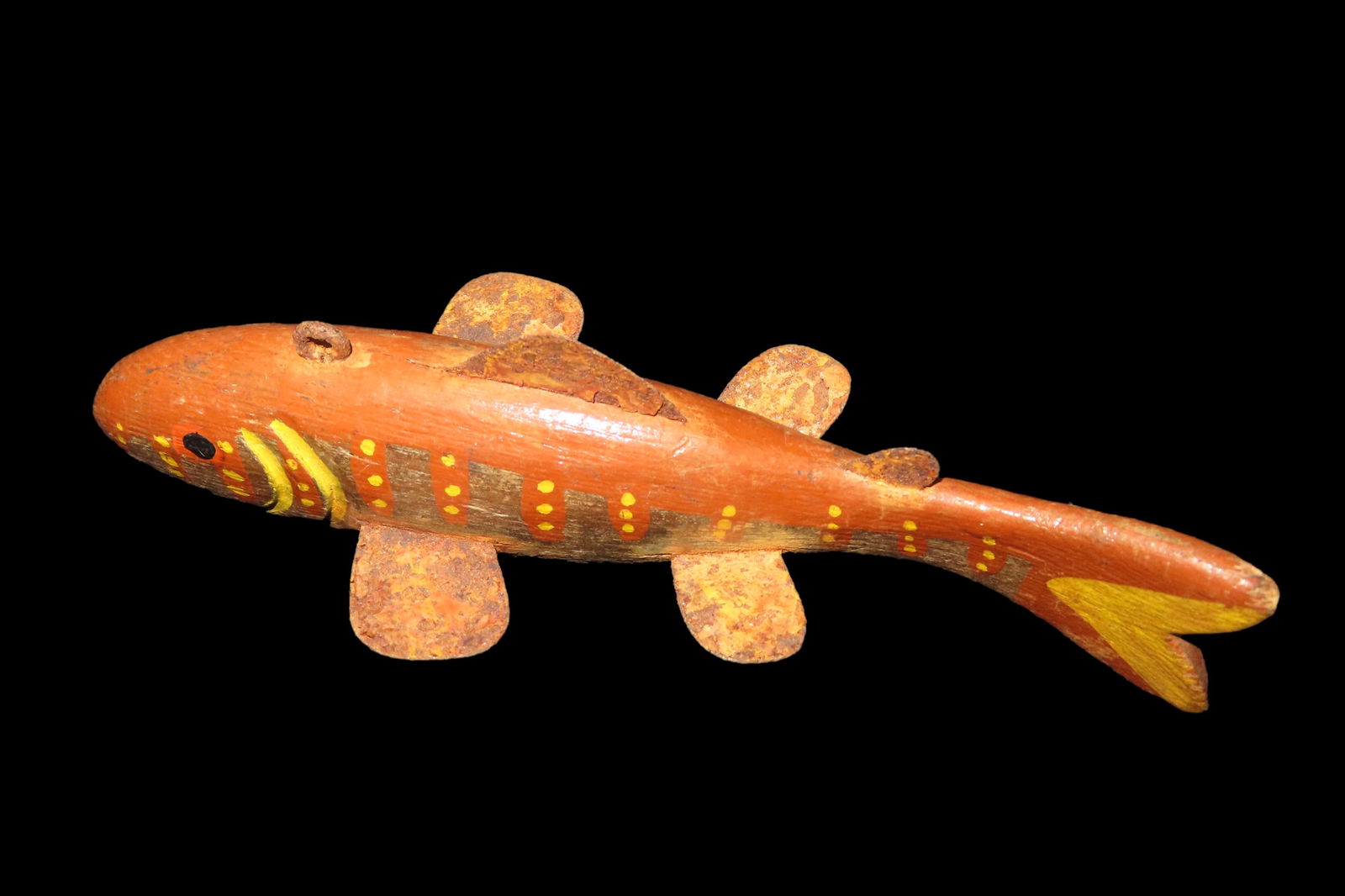 6 1/2" Vintage Wood and Metal Fish Decoy from the David (1 of 4)
