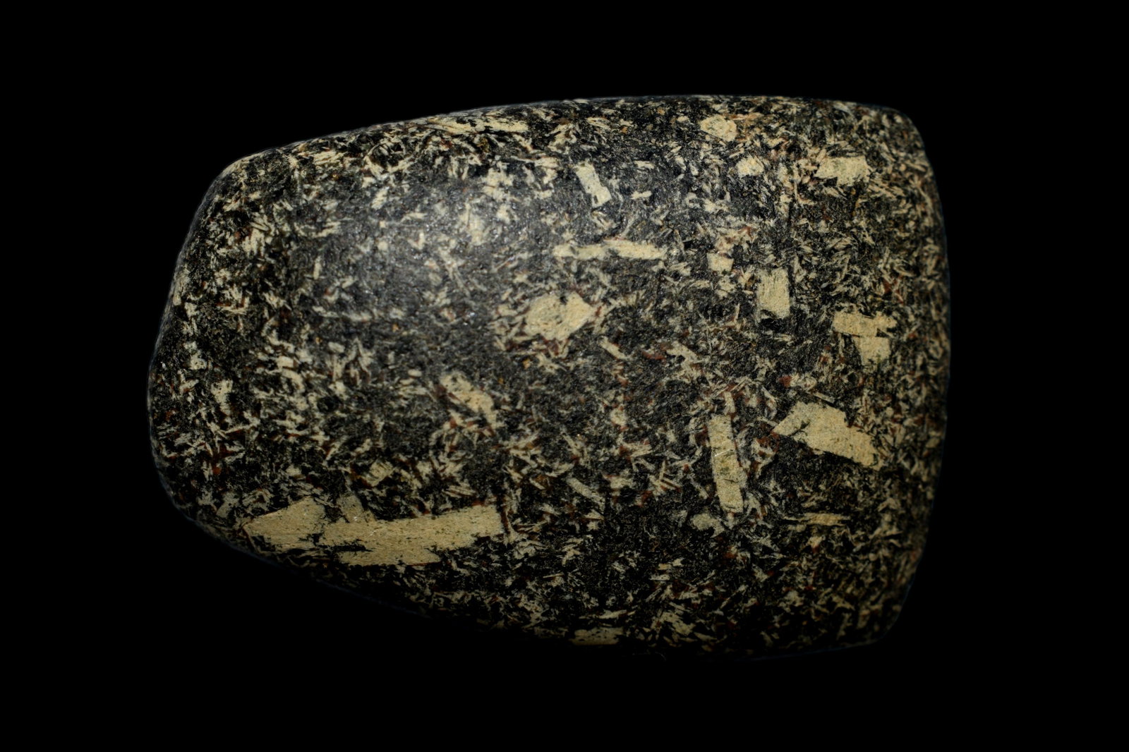 2 1/4" Superior Quality Miniature Celt, Porphyry: 2 1/4" Superior Quality Miniature Celt, Porphyry Material, Ex Robert Hruska, Milwaukee, WI