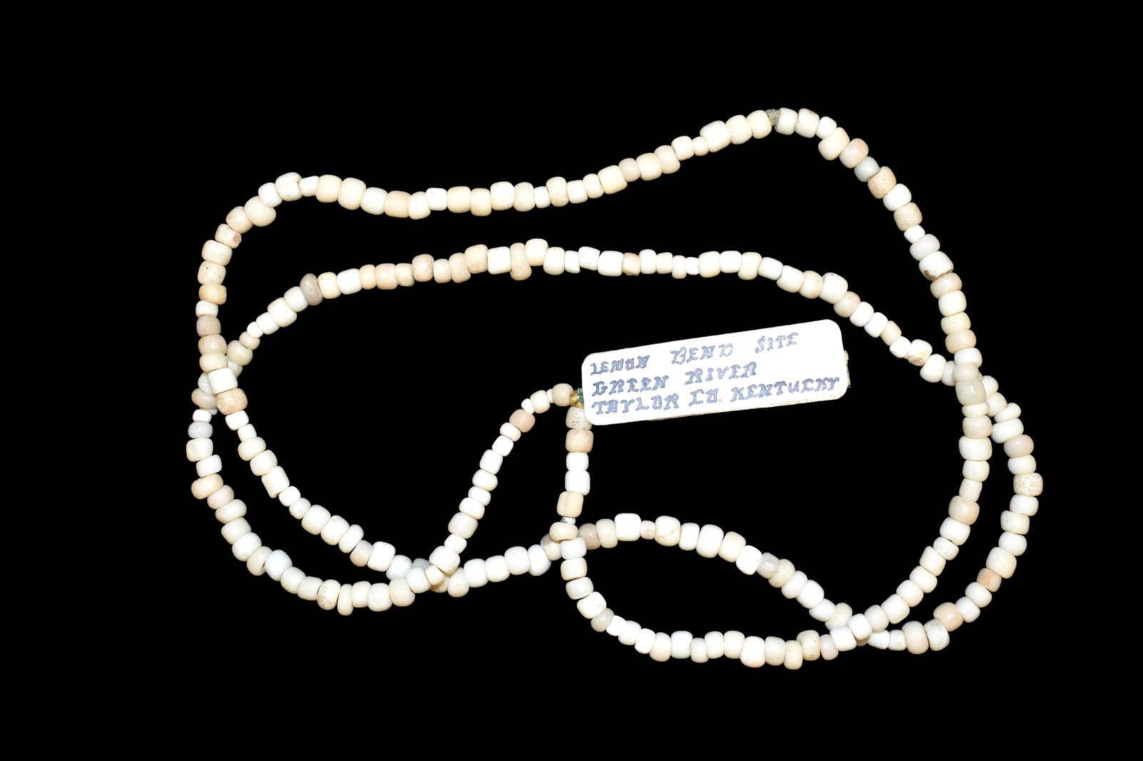 Historic Trade Beads found by Russell Williams at The: Historic Trade Beads found by Russell Williams at The Lemon Bend Site, Green River, Taylor County, Kentucky, Ex. Greg Perdun Collection, Grafton, Illinois