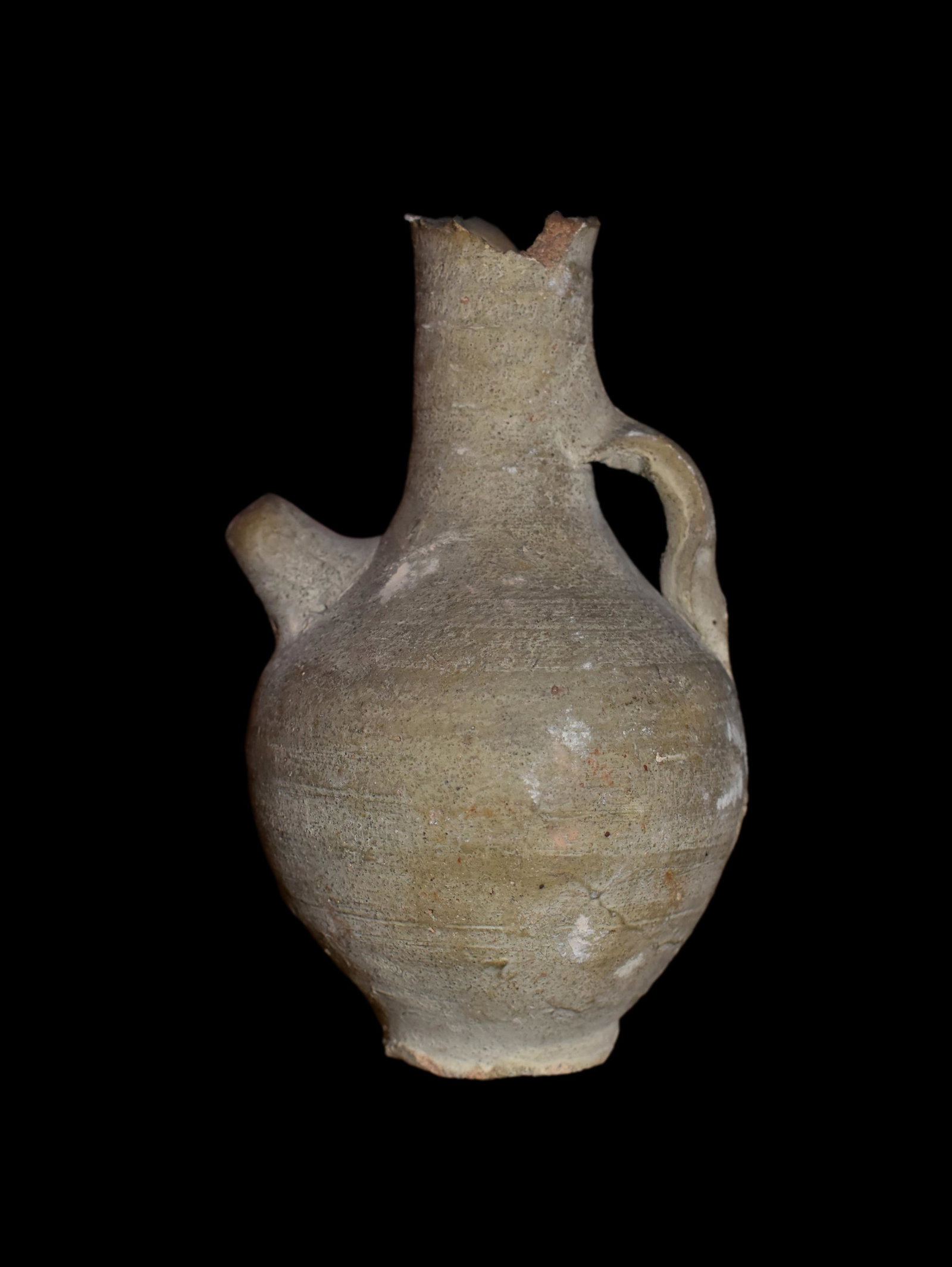 5 1/2" Middle Eastern Pottery Vessel, Ex. Greg Perdun: 5 1/2" Middle Eastern Pottery Vessel, Ex. Greg Perdun Collection, Grafton, Illinois.