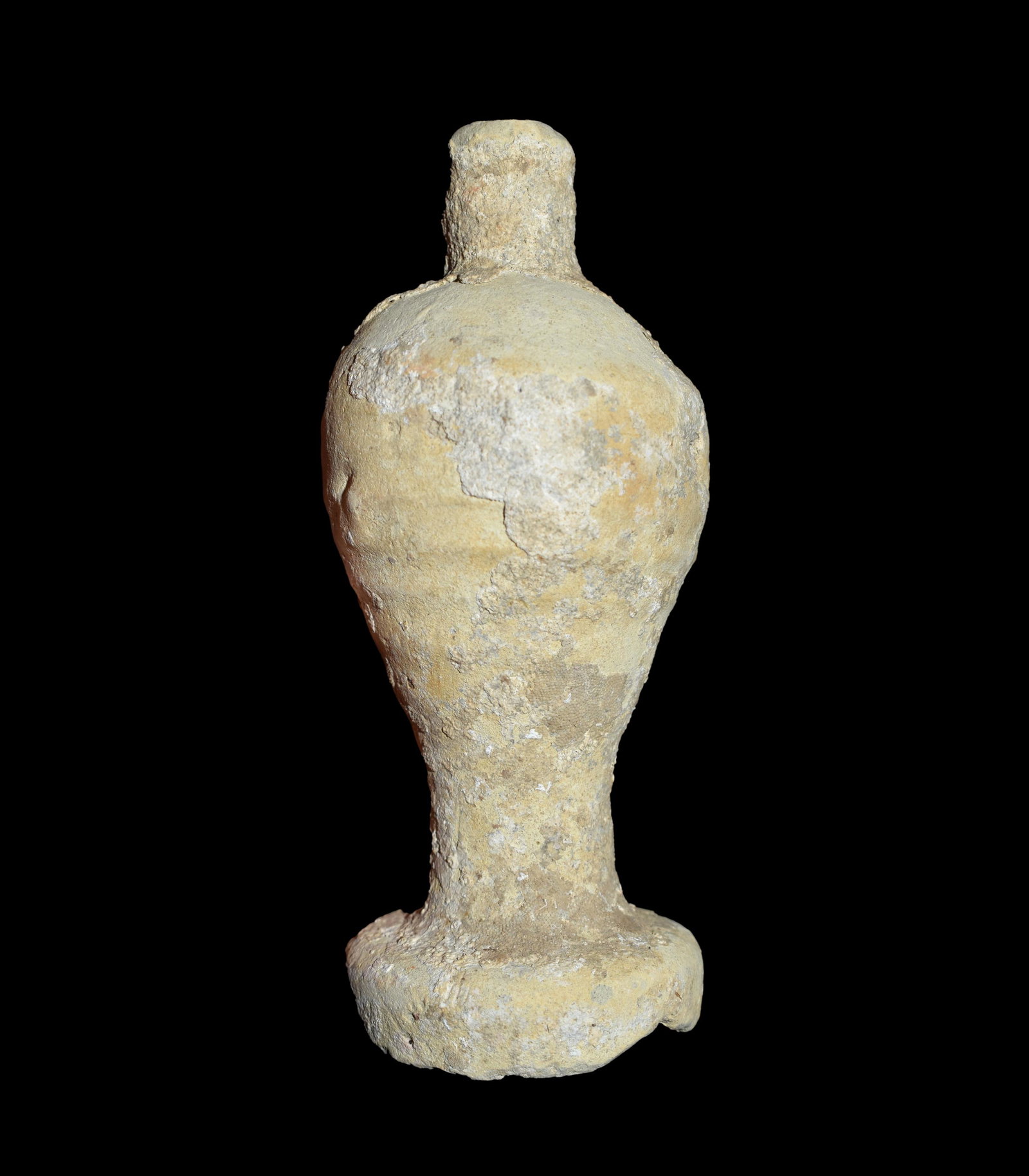 4 1/2" Middle Eastern Pottery Vessel, Ex. Greg Perdun: 4 1/2" Middle Eastern Pottery Vessel, Ex. Greg Perdun Collection, Grafton, Illinois.