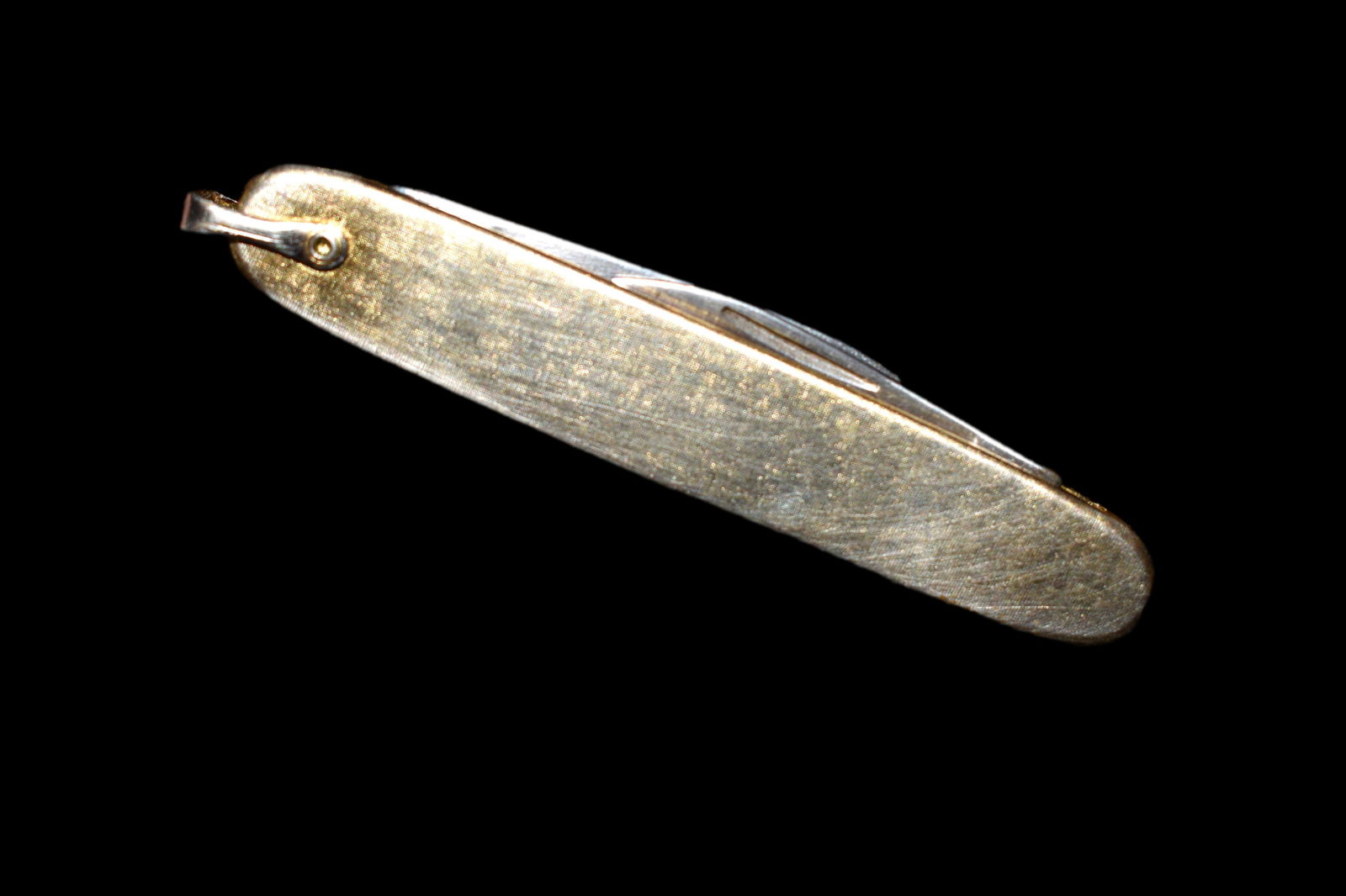 Small Gold Tone 2 Blade Pocket Knife, Providence, R.I.: Small Gold Tone 2 Blade Pocket Knife, Providence, R.I.