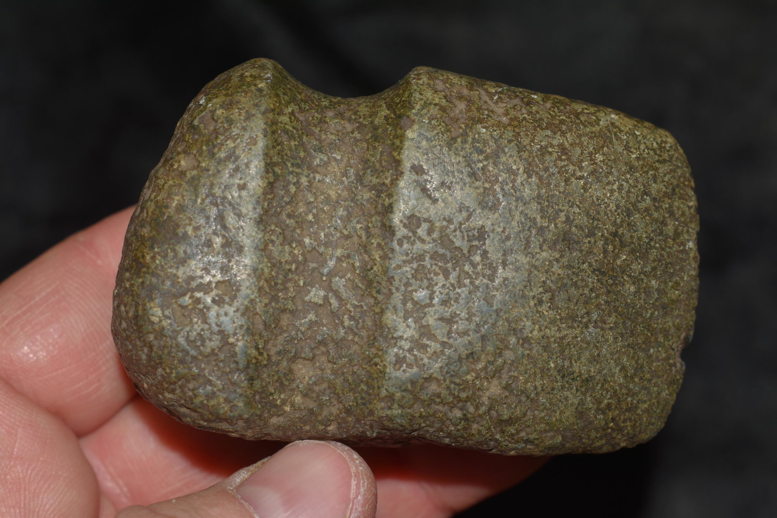 3" Miniature 3/4 Grooved Axe displays well and has good finish found in Adams Co, Illinois.: 3" Miniature 3/4 Grooved Axe displays well and has good finish found in Adams Co, Illinois.
